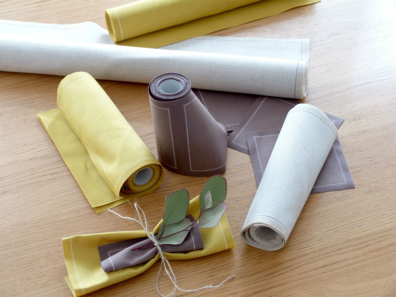 Grey Cotton Cocktail Napkins 4.5" x 4.5"  -  50 Units per Roll, 10 rolls per Case - Full Case 5