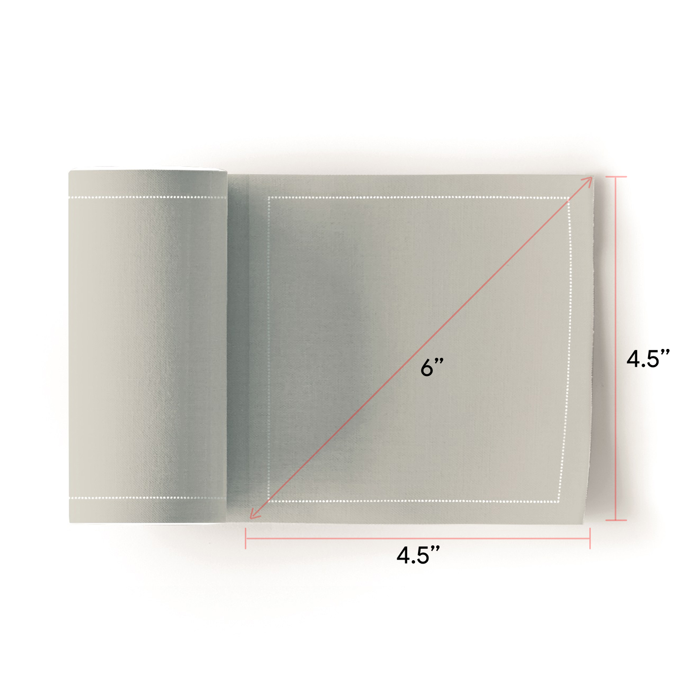 Pearl Grey Cotton Cocktail Napkins 4.5" x 4.5" -  50 Units per Roll, 10 rolls per Case - Full Case 5