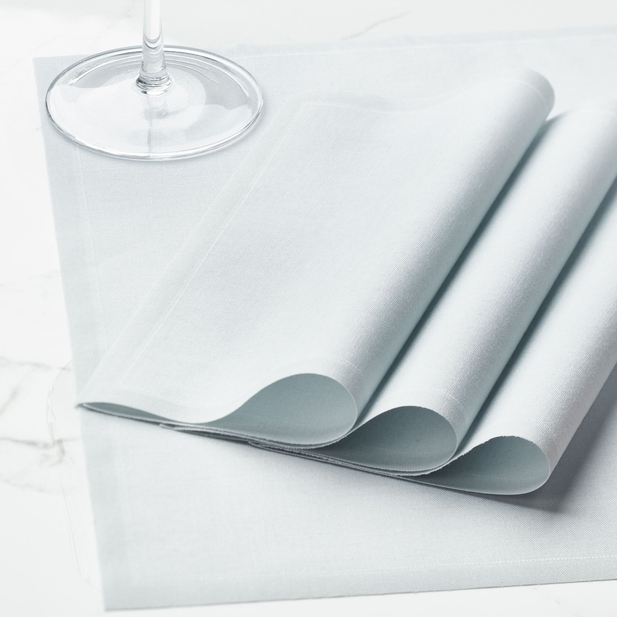 Pearl Grey Cotton Luncheon Napkins 8" x 8" -  25 Units per Roll, 10 rolls per Case - Full Case 2