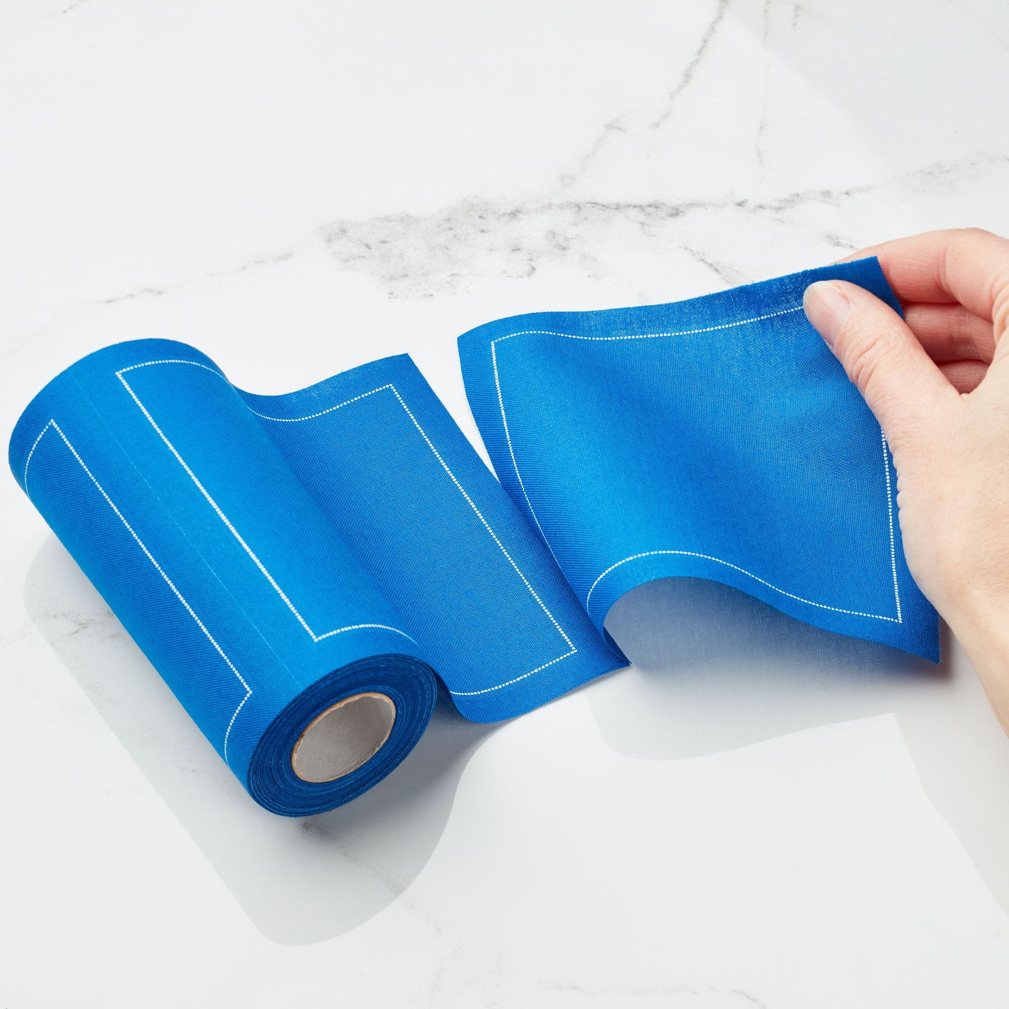 Royal Blue Cotton Cocktail Napkins 4.5" x 4.5" - 50 Units per Roll, 10 rolls per Case - Full Case 3