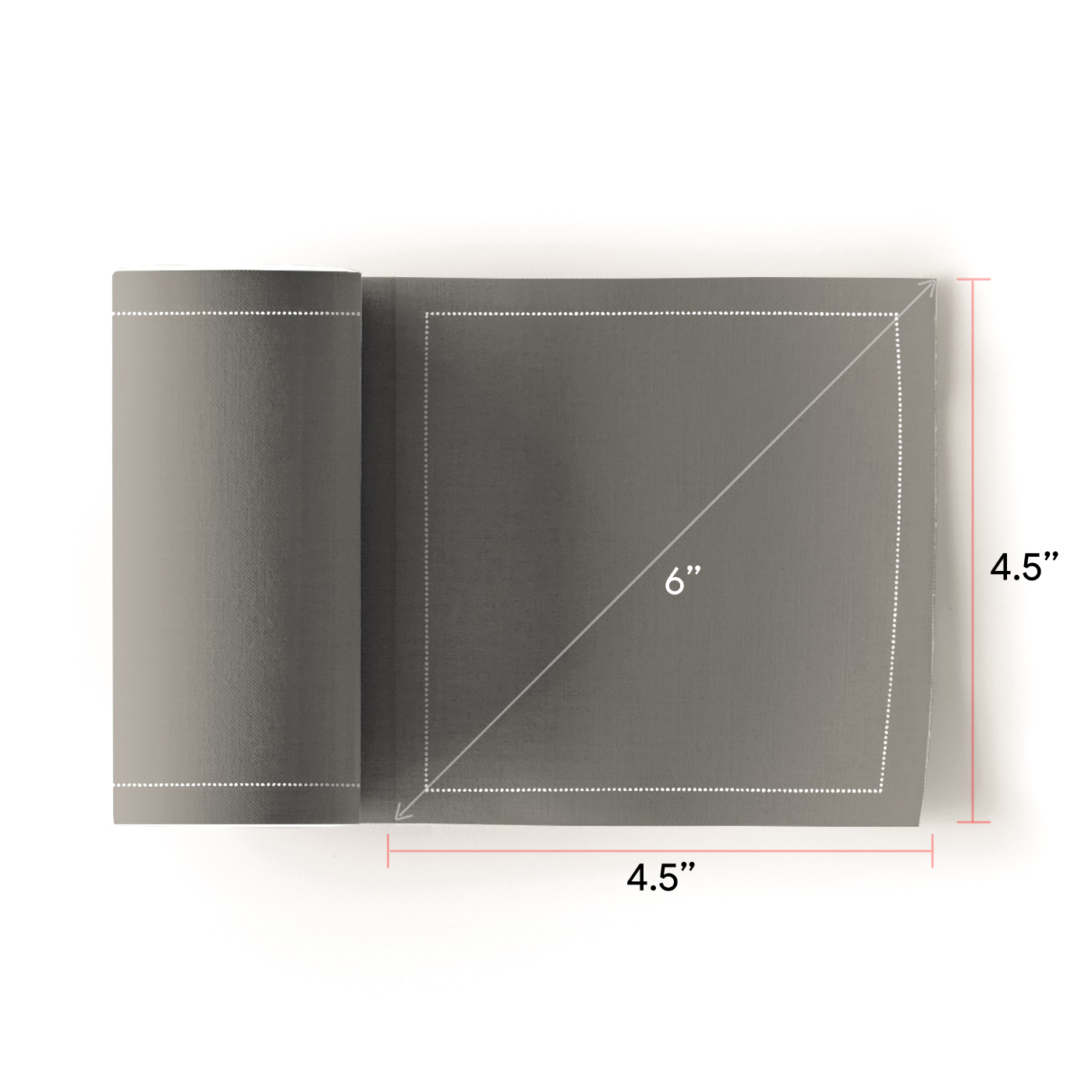 Grey Cotton Cocktail Napkins 4.5" x 4.5"  -  50 Units per Roll, 10 rolls per Case - Full Case 7
