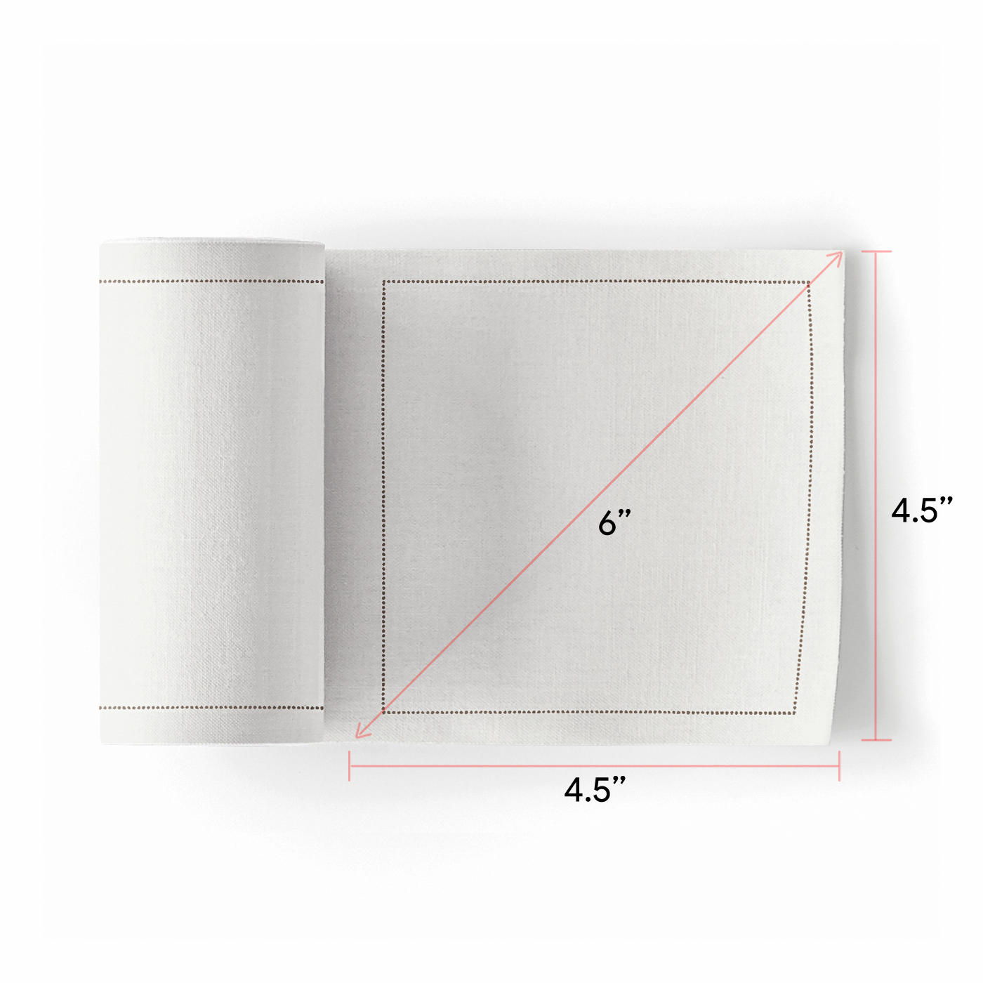 Cream Cotton Cocktail Napkins 4.5" x 4.5" - 50 Units per Roll, 10 rolls per Case - Full Case 9