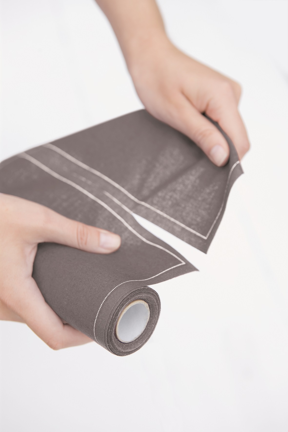 Grey Cotton Cocktail Napkins 4.5" x 4.5"  -  50 Units per Roll, 10 rolls per Case - Full Case 10