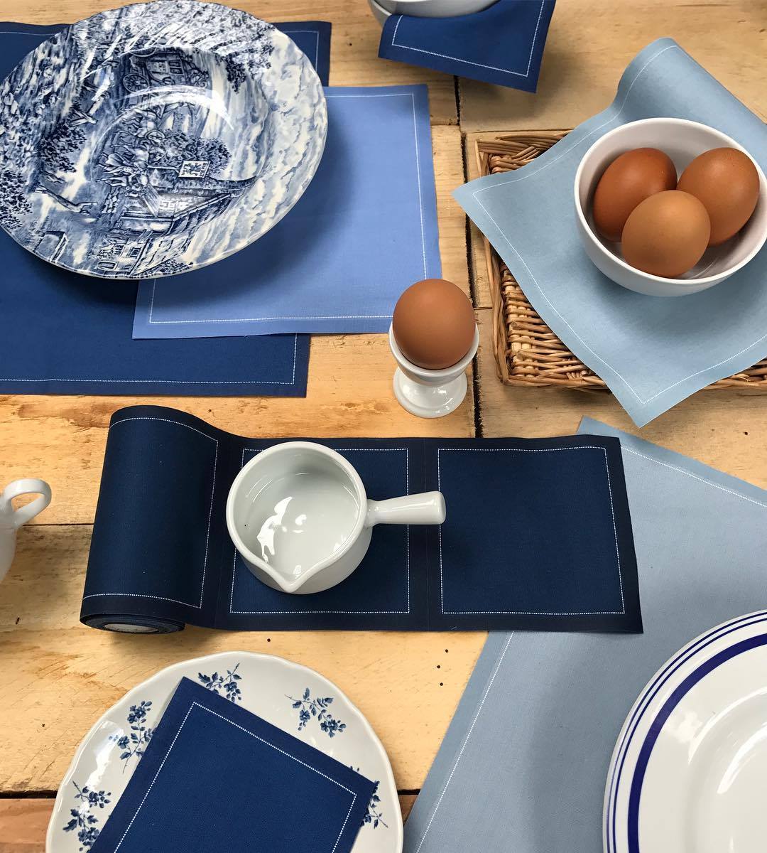 Petrol Blue Cotton Cocktail Napkins 4.5" x 4.5" / 11cm x 11cm -  50 Units per Roll, 10 rolls per Cas 3