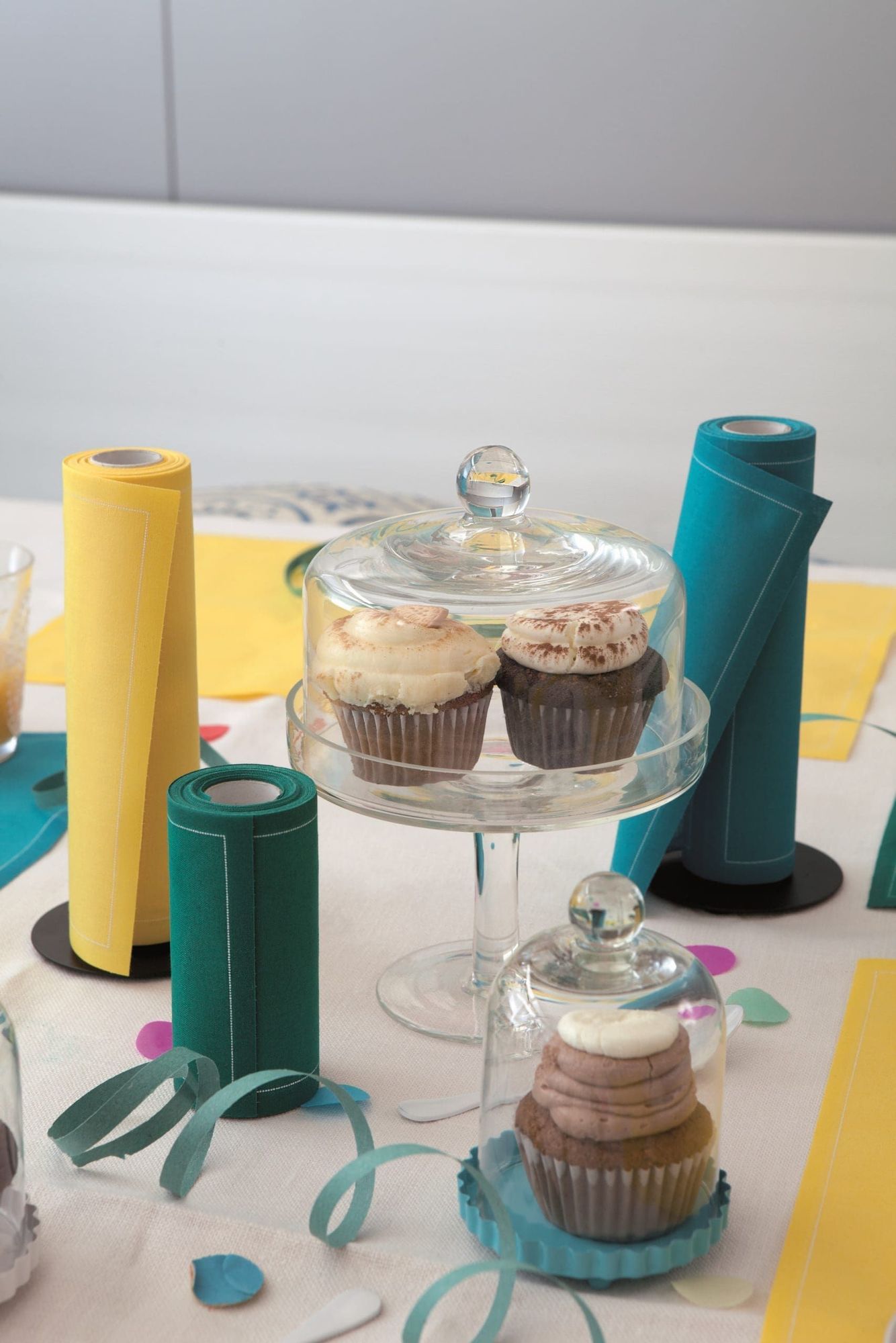 English Green Cotton Cocktail Napkins 4.5" x 4.5"  - 50 Units per Roll, 10 rolls per Case -Full Case 15