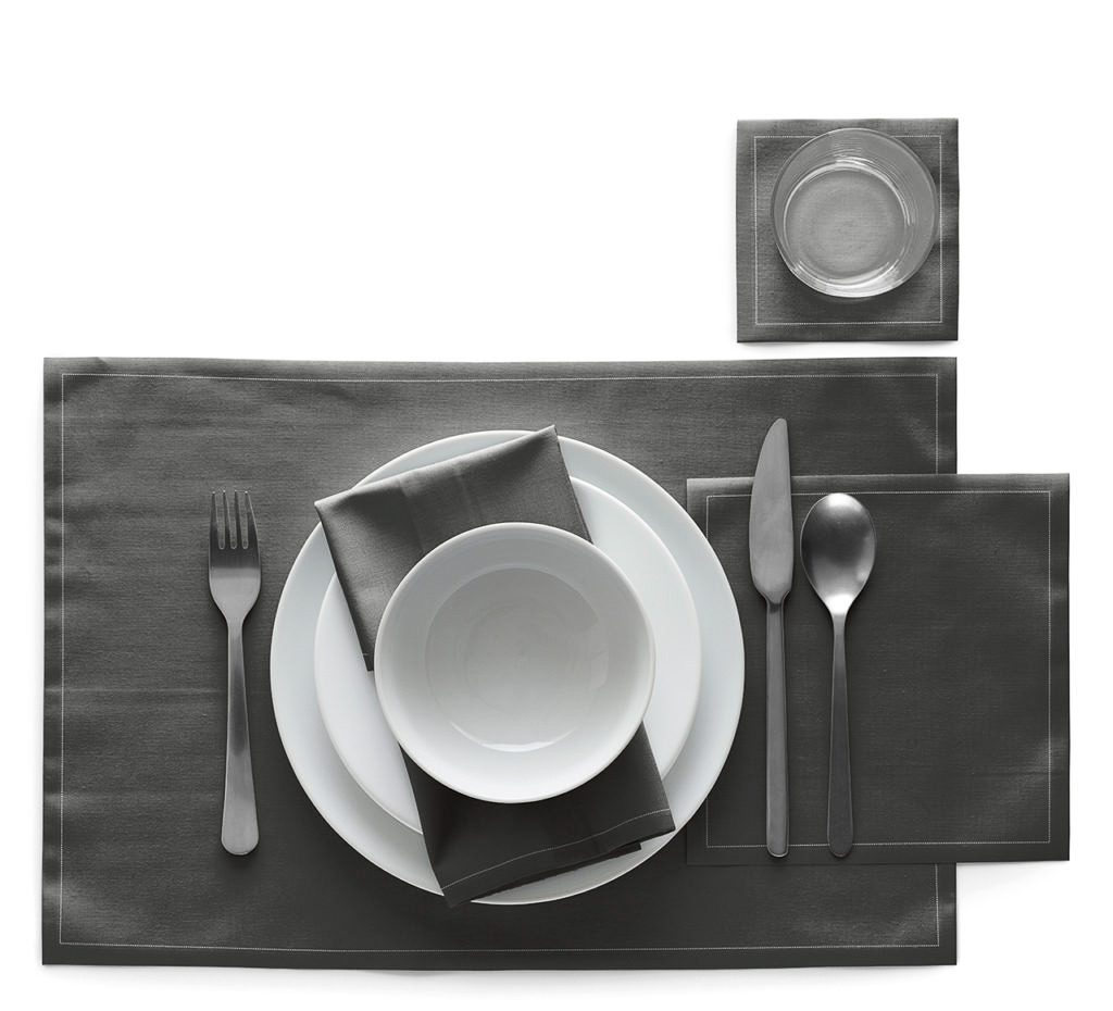 Anthracite Grey Cotton Cocktail Napkins 4.5" x 4.5" / 11cm x 11cm -  50 Units per Roll, 10 rolls per 2
