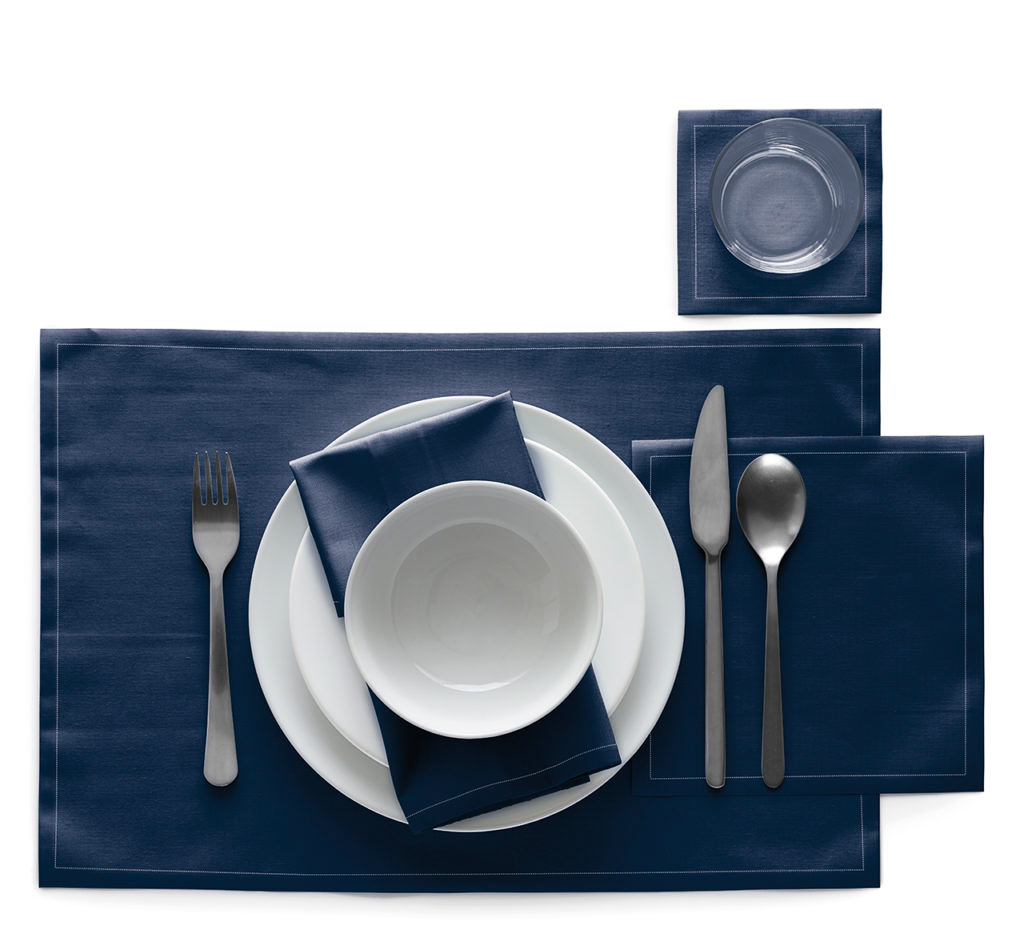Petrol Blue Cotton Cocktail Napkins 4.5" x 4.5" / 11cm x 11cm -  50 Units per Roll, 10 rolls per Cas 1