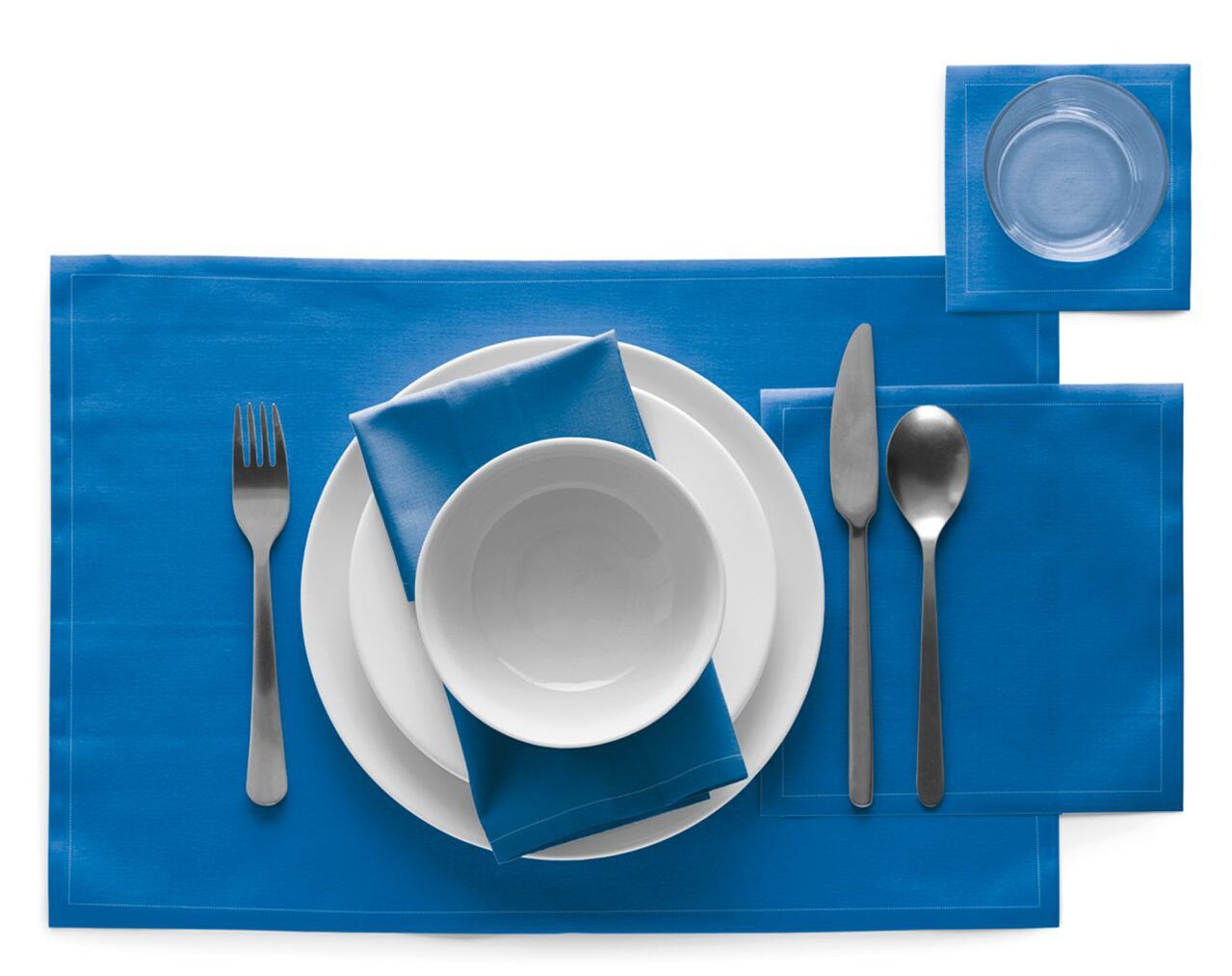 Royal Blue Cotton Cocktail Napkins 4.5" x 4.5" - 50 Units per Roll, 10 rolls per Case - Full Case 1