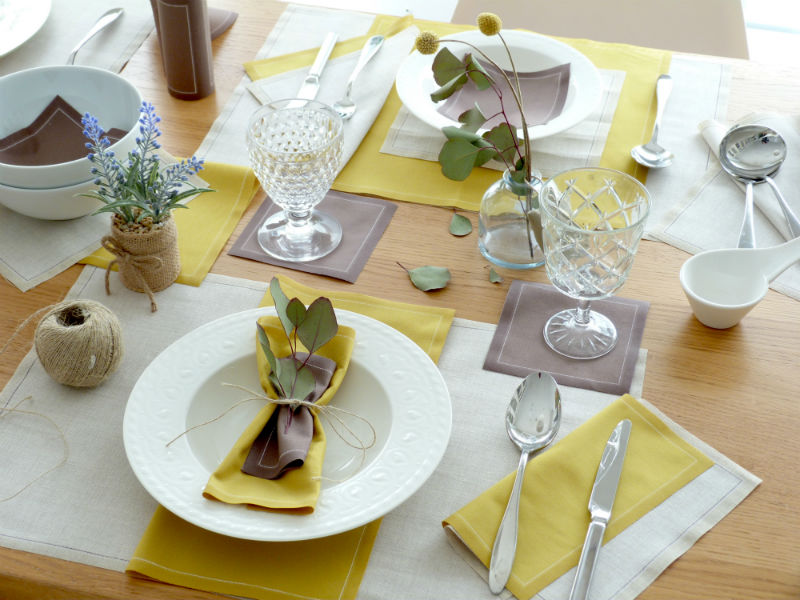 Grey Cotton Cocktail Napkins 4.5" x 4.5"  -  50 Units per Roll, 10 rolls per Case - Full Case 2