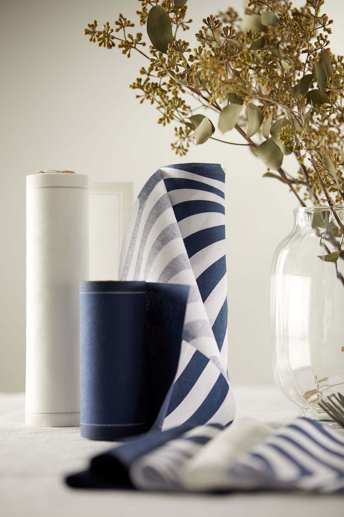 Petrol Blue Cotton Cocktail Napkins 4.5" x 4.5" / 11cm x 11cm -  50 Units per Roll, 10 rolls per Cas 9