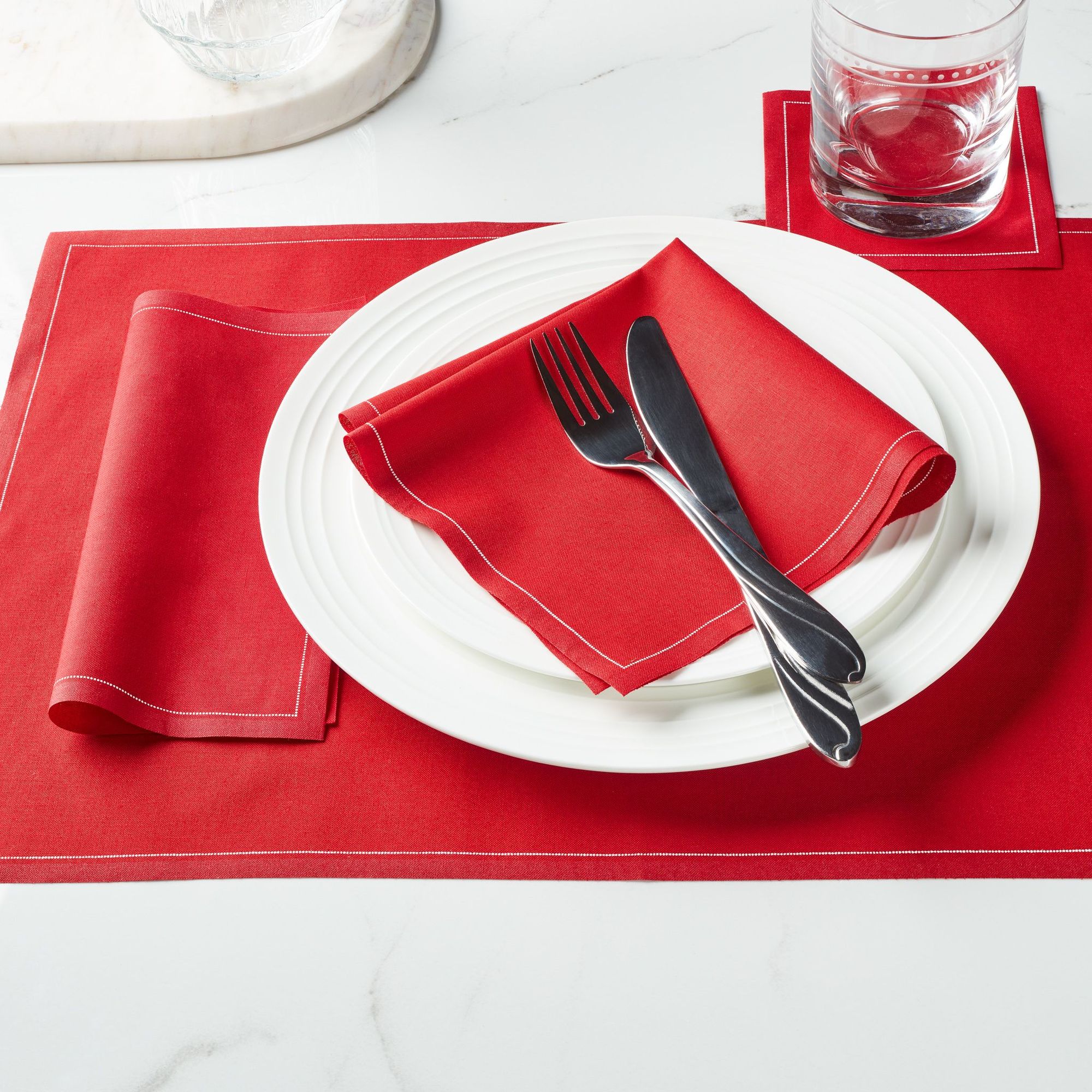 Lipstick Red Cotton Placemats 19″ x 12.5″ -  12 Units per Roll, 10 rolls per Case - Full Case 2