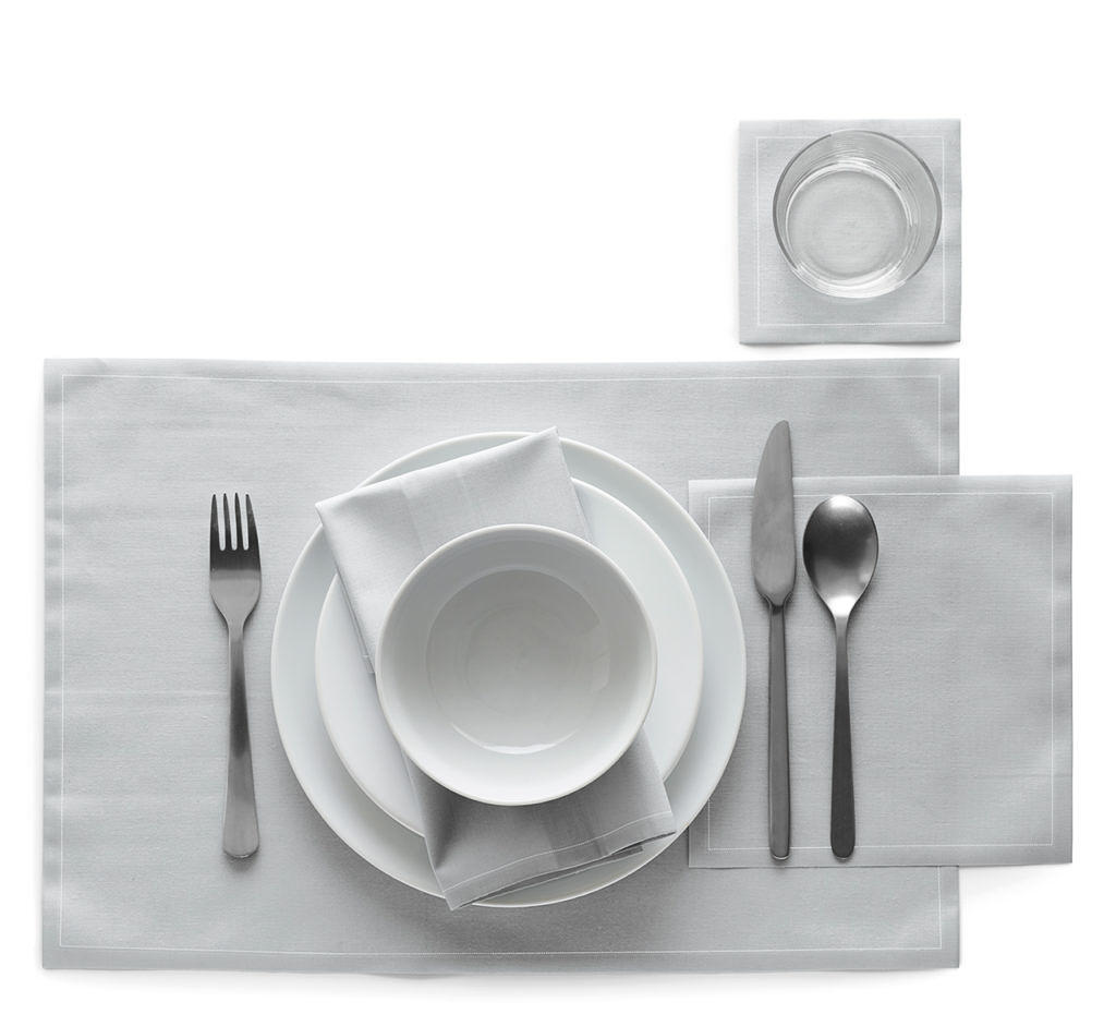 Pearl Grey Cotton Cocktail Napkins 4.5" x 4.5" -  50 Units per Roll, 10 rolls per Case - Full Case 3