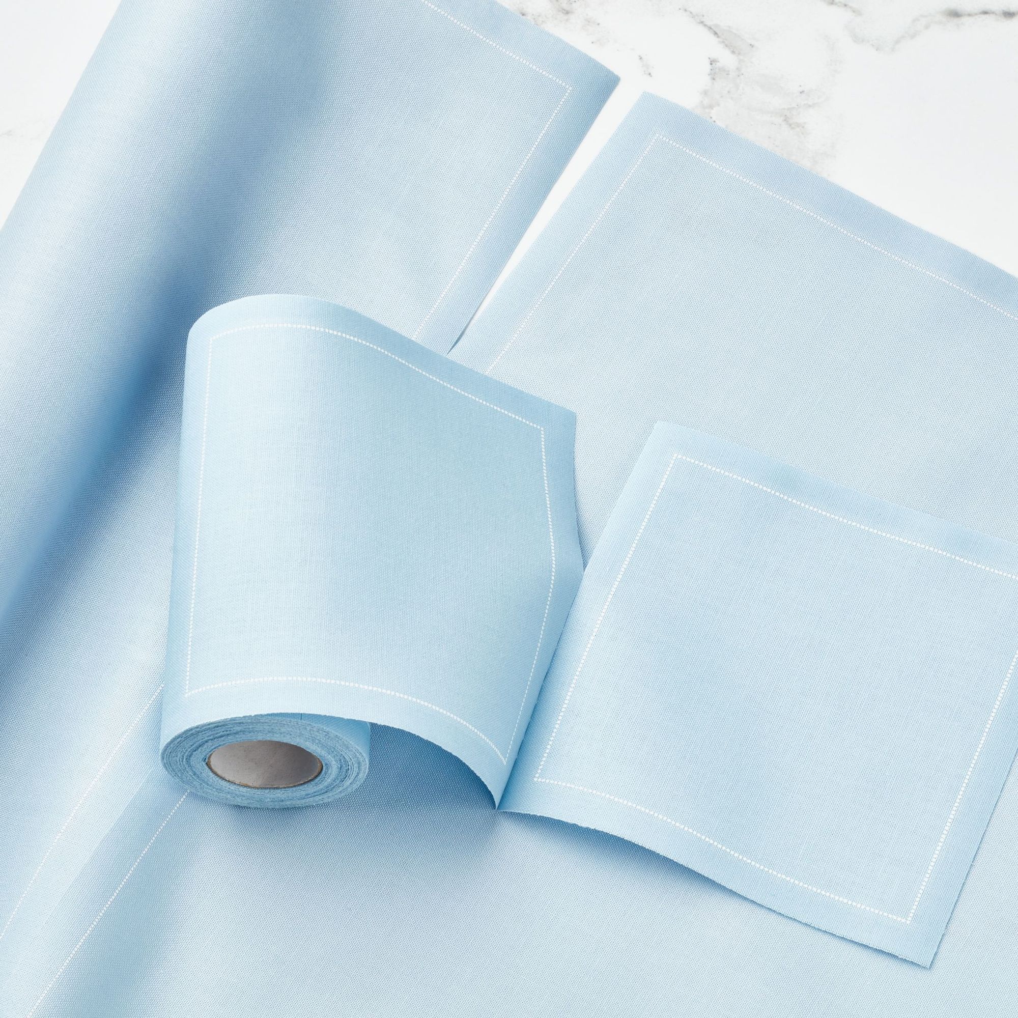 Foggy Blue Cotton Cocktail Napkins 4.5" x 4.5" -  50 Units per Roll, 10 rolls per Case - Full Case 3