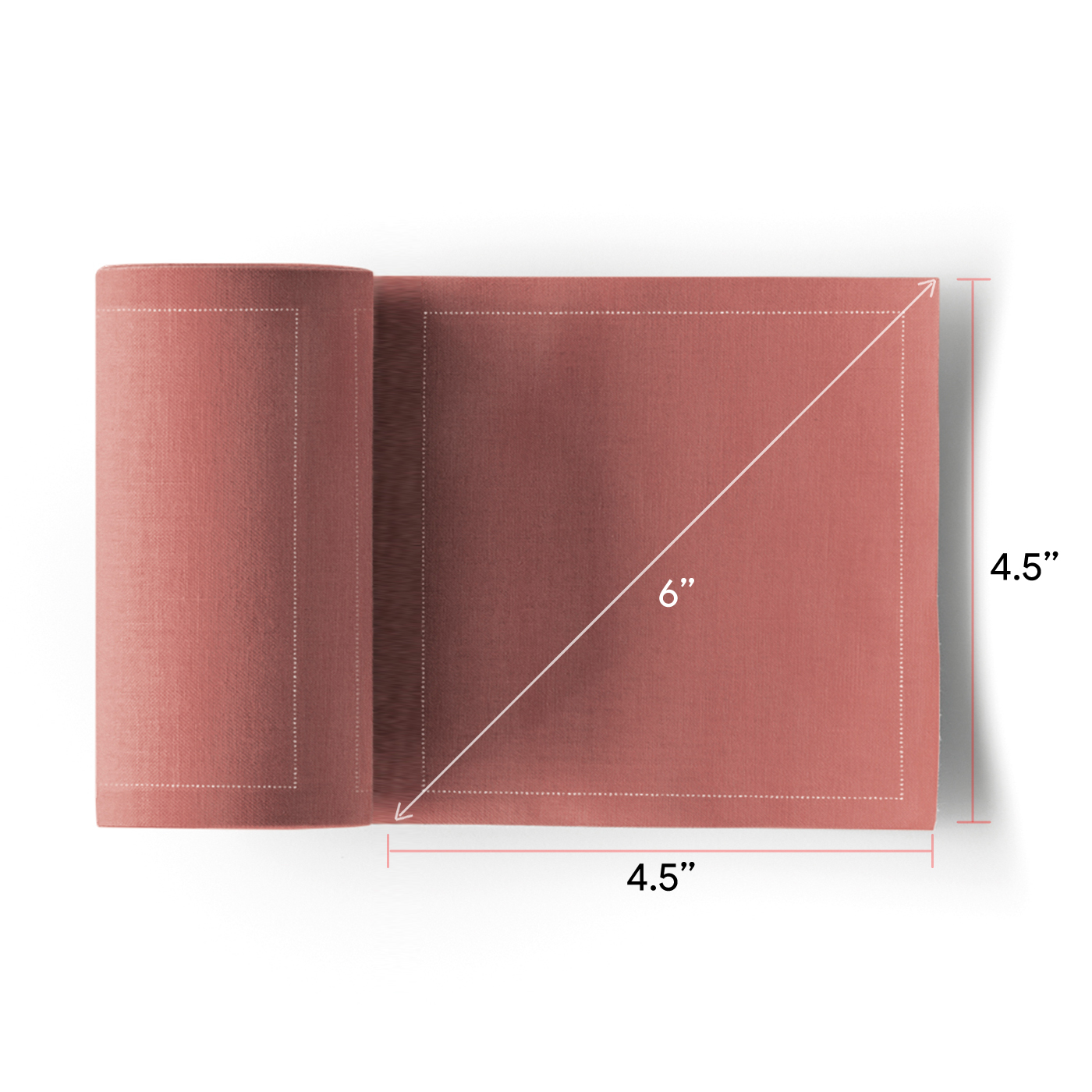 Dusty Pink Cotton Cocktail Napkins 4.5" x 4.5" / 11cm x 11cm -  50 Units per Roll, 10 rolls per Case 5