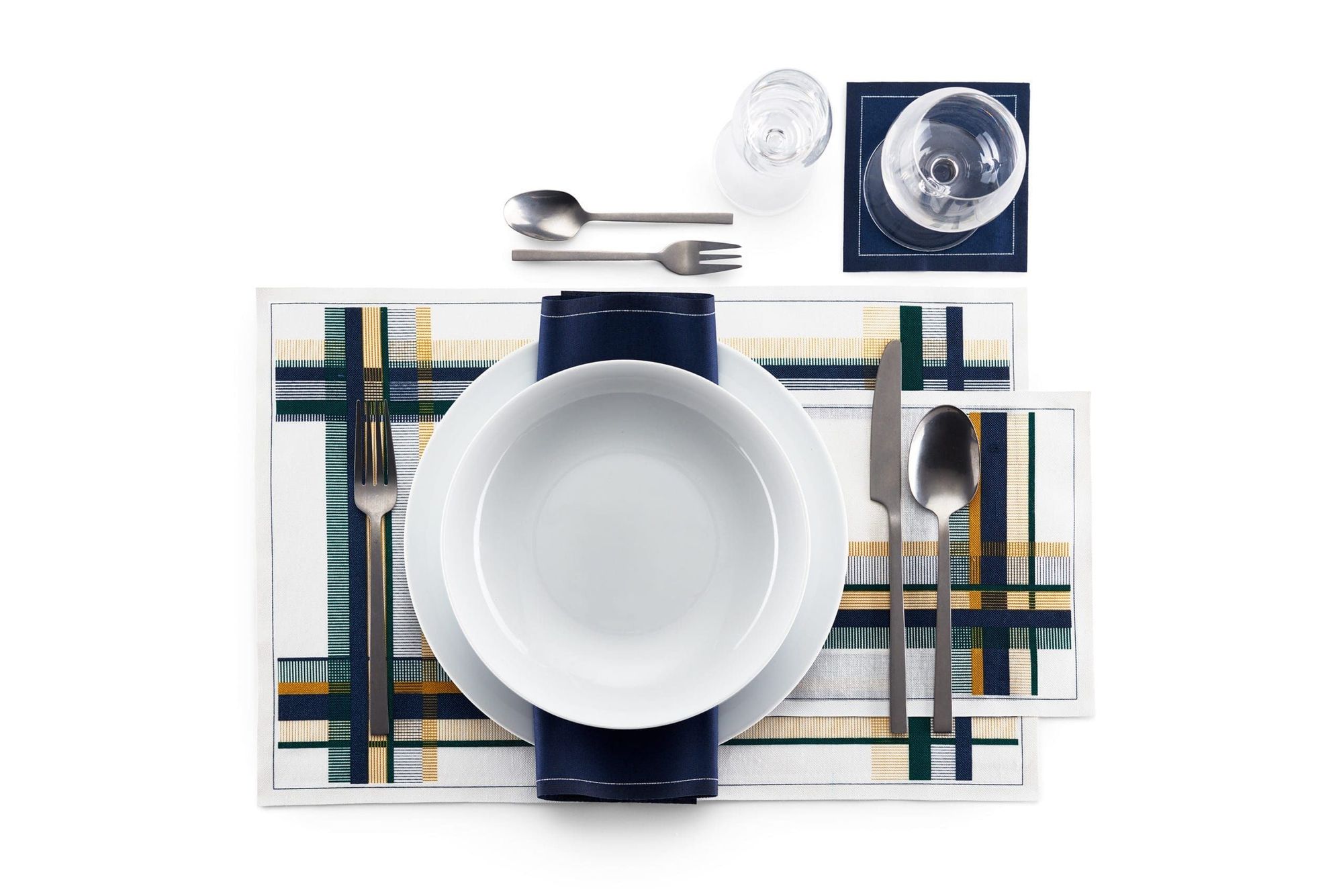 Petrol Blue Cotton Cocktail Napkins 4.5" x 4.5" / 11cm x 11cm -  50 Units per Roll, 10 rolls per Cas 7