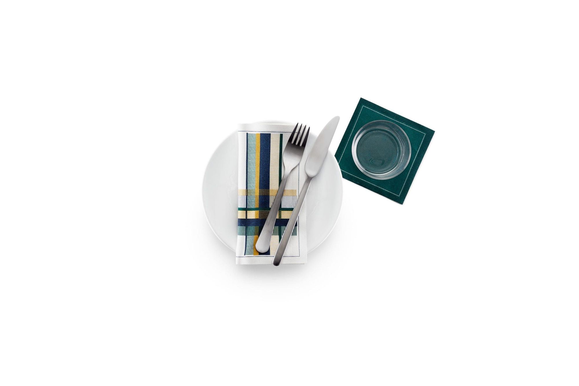English Green Cotton Cocktail Napkins 4.5" x 4.5"  - 50 Units per Roll, 10 rolls per Case -Full Case 9