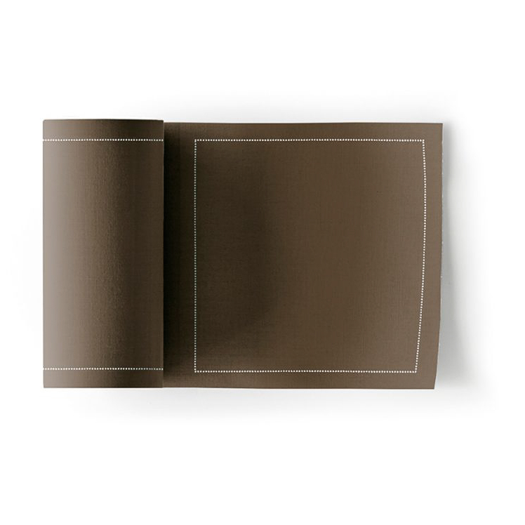Taupe Cotton Cocktail Napkins 4.5" x 4.5" - 50 Units per Roll, 10 rolls per Case - Full Case 1