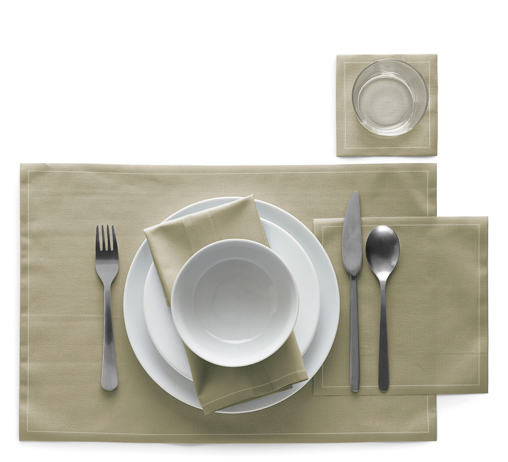 Sand Cotton Cocktail Napkins 4.5" x 4.5" / 11cm x 11cm -  50 Units per Roll, 10 rolls per Case - Ful 1