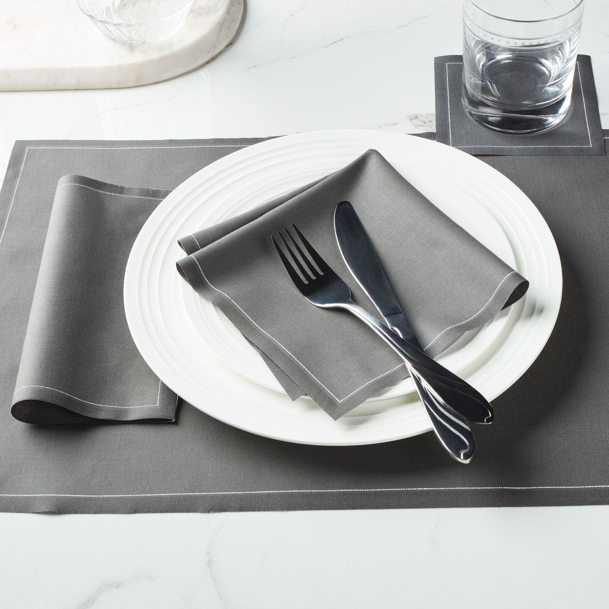 Anthracite Grey Cotton Placemats 19″ x 12.5″-  12 Units per Roll, 10 rolls per Case - Full Case 1