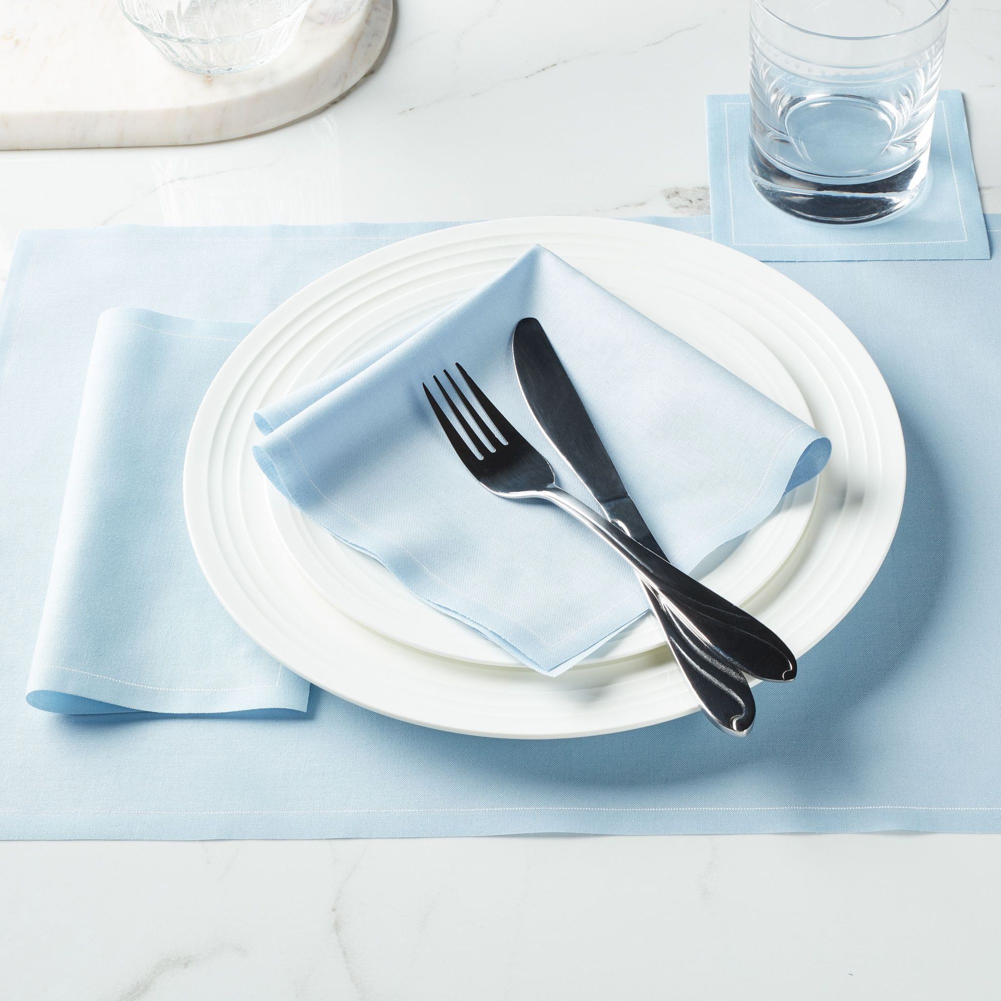 Foggy Blue Cotton Placemats 19″ x 12.5″ -  12 Units per Roll, 10 rolls per Case - Full Case 1