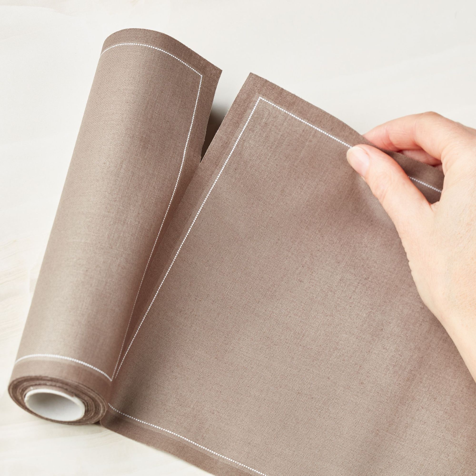 Taupe Cotton Dinner Napkins 12" x 12" - 12 Units per Roll, 10 rolls per Case - Full Case 2