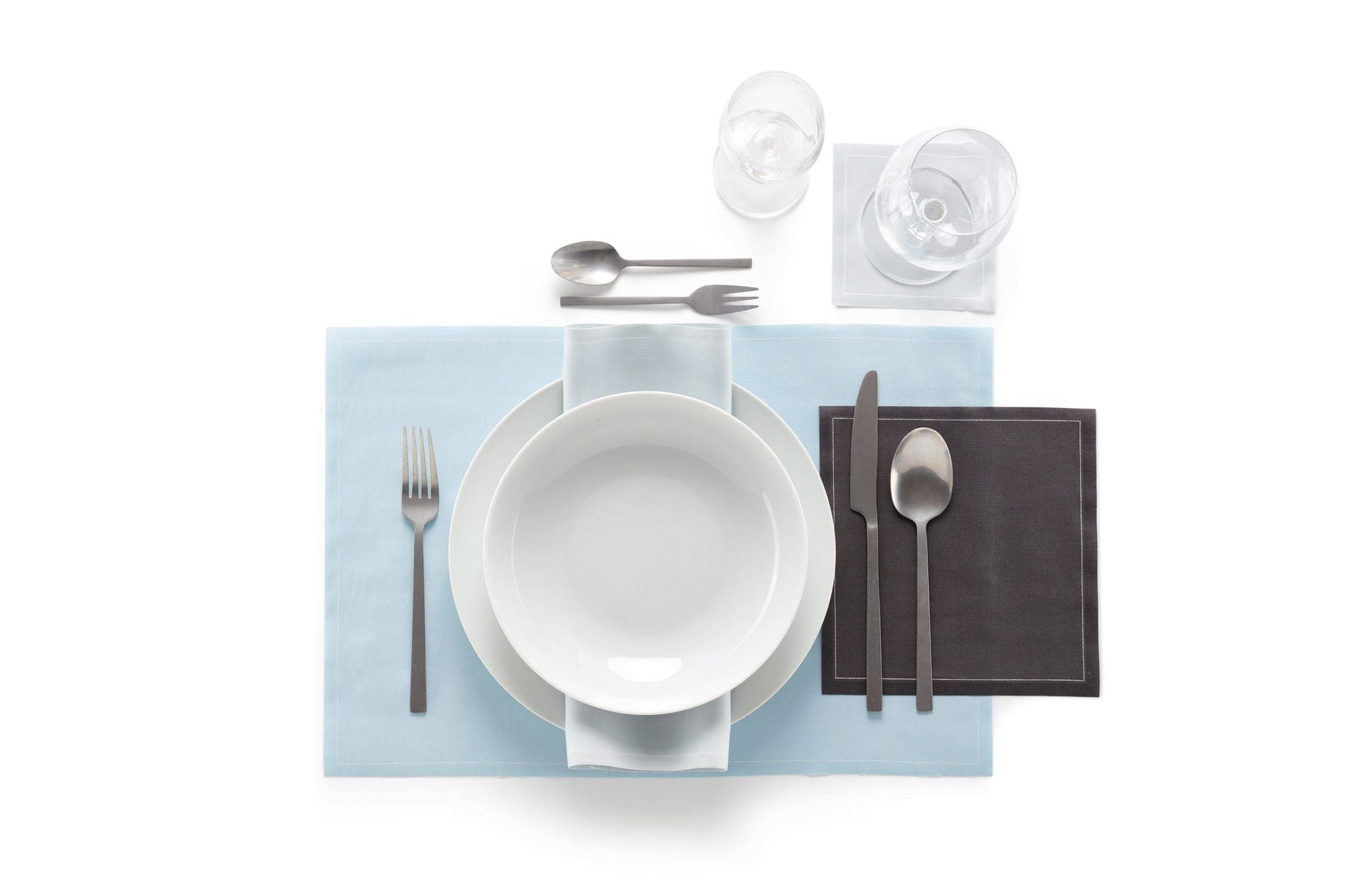 Foggy Blue Cotton Placemats 19″ x 12.5″ -  12 Units per Roll, 10 rolls per Case - Full Case 2