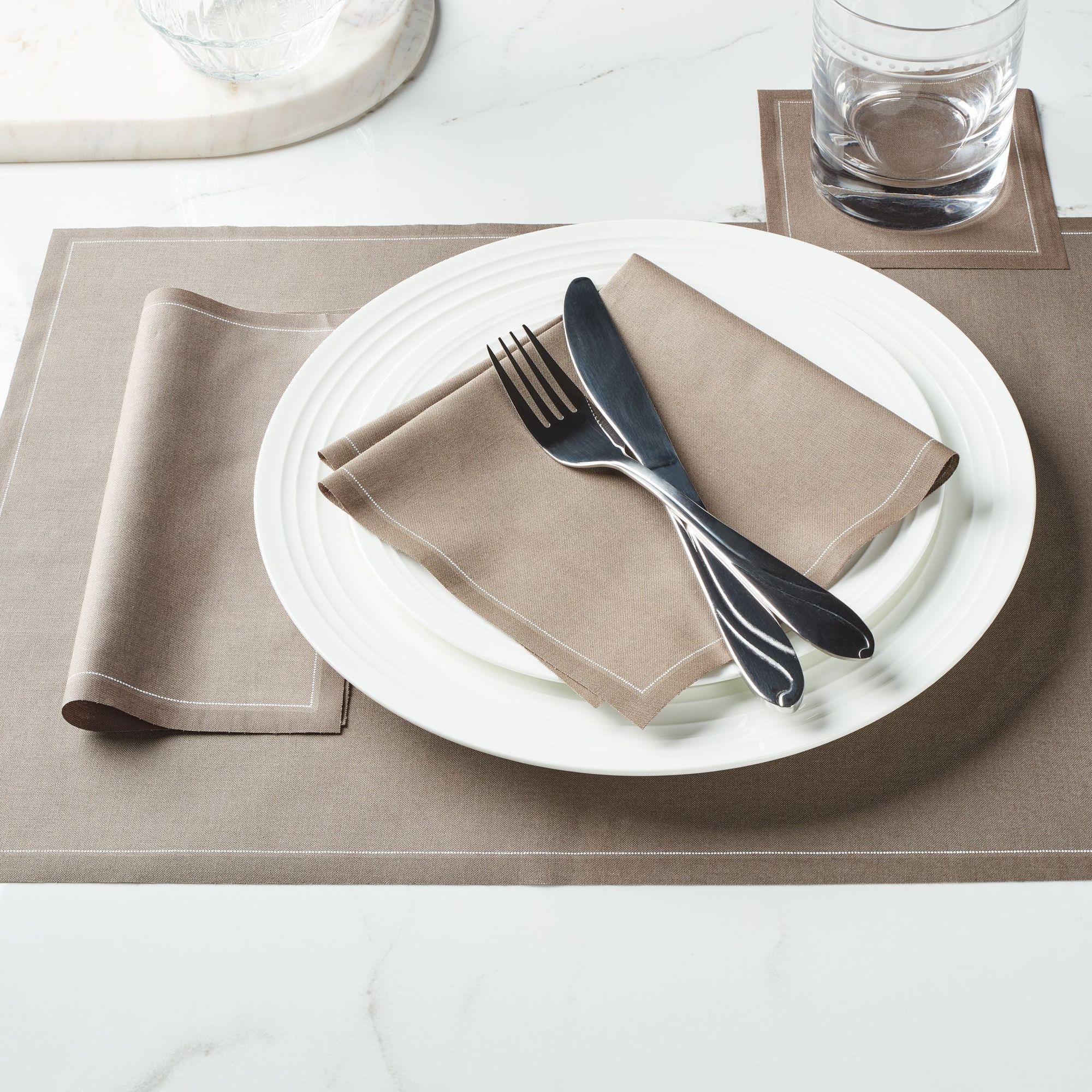 Taupe Cotton Placemats 19″ x 12.5″-  12 Units per Roll, 10 rolls per Case - Full Case 3