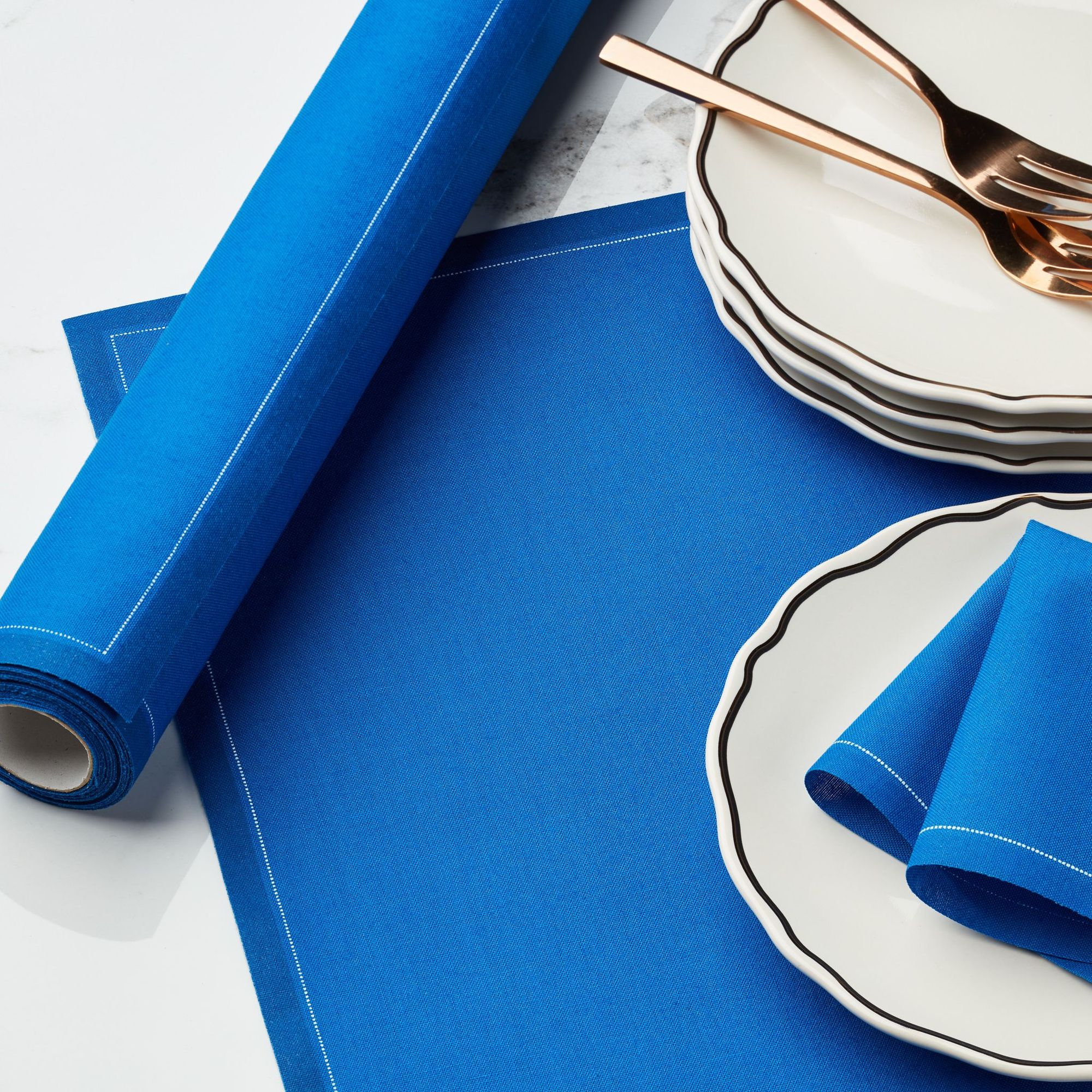 Royal Blue Cotton Placemats 19″ x 12.5″ -  12 Units per Roll, 10 rolls per Case - Full Case 1