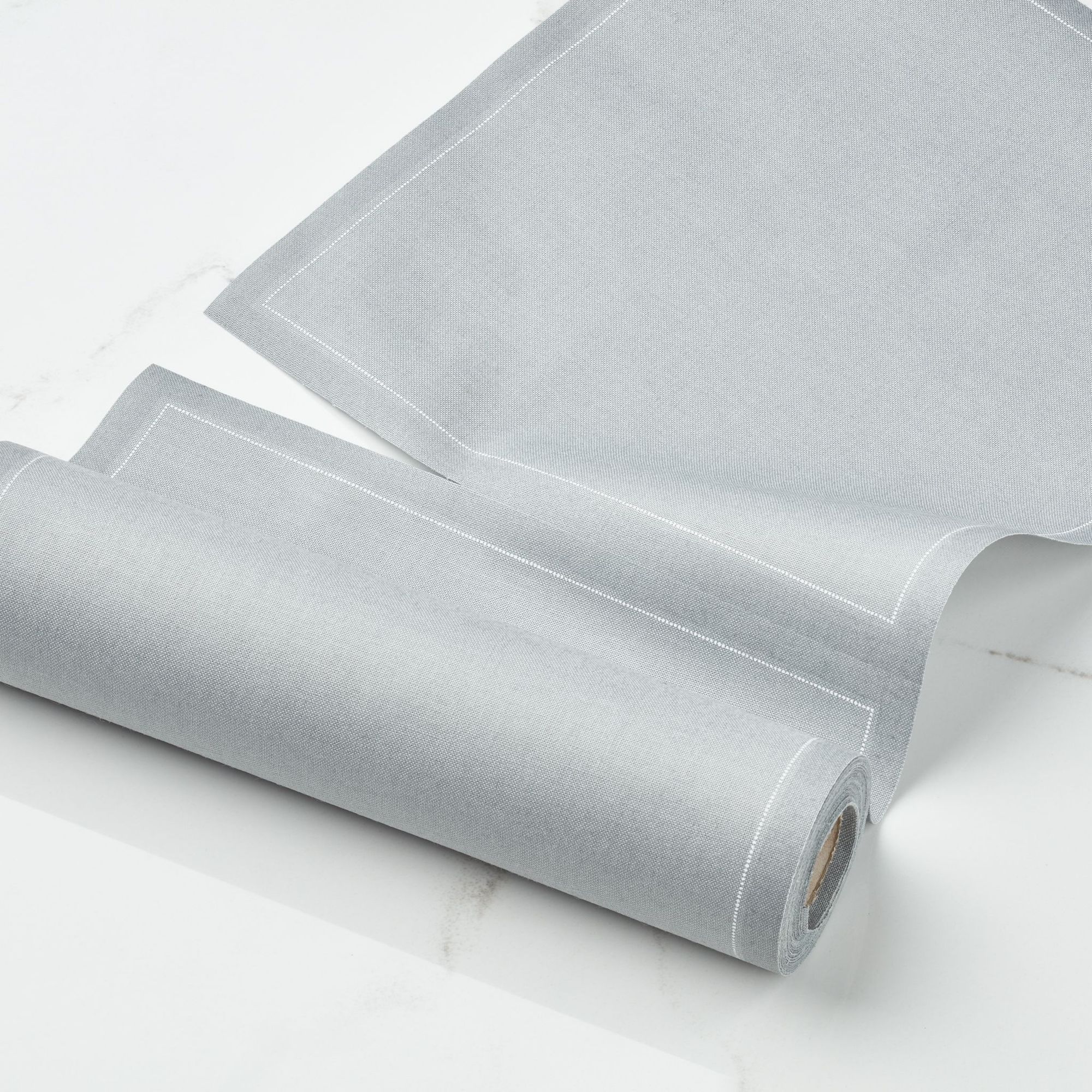 Grey Cotton Luncheon Napkins 8" x 8"-  25 Units per Roll, 10 rolls per Case - Full Case 2