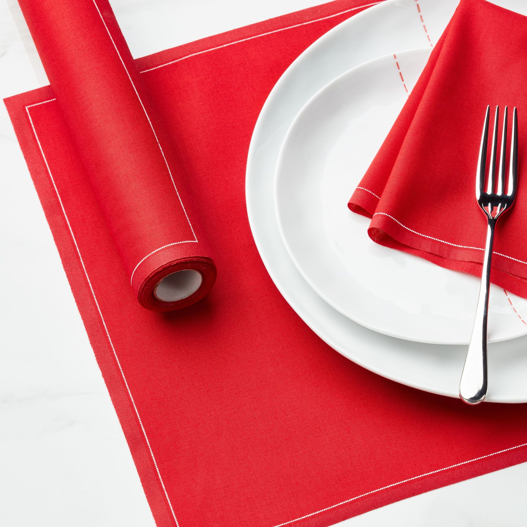 Lipstick Red Cotton Placemats 19″ x 12.5″ -  12 Units per Roll, 10 rolls per Case - Full Case 1