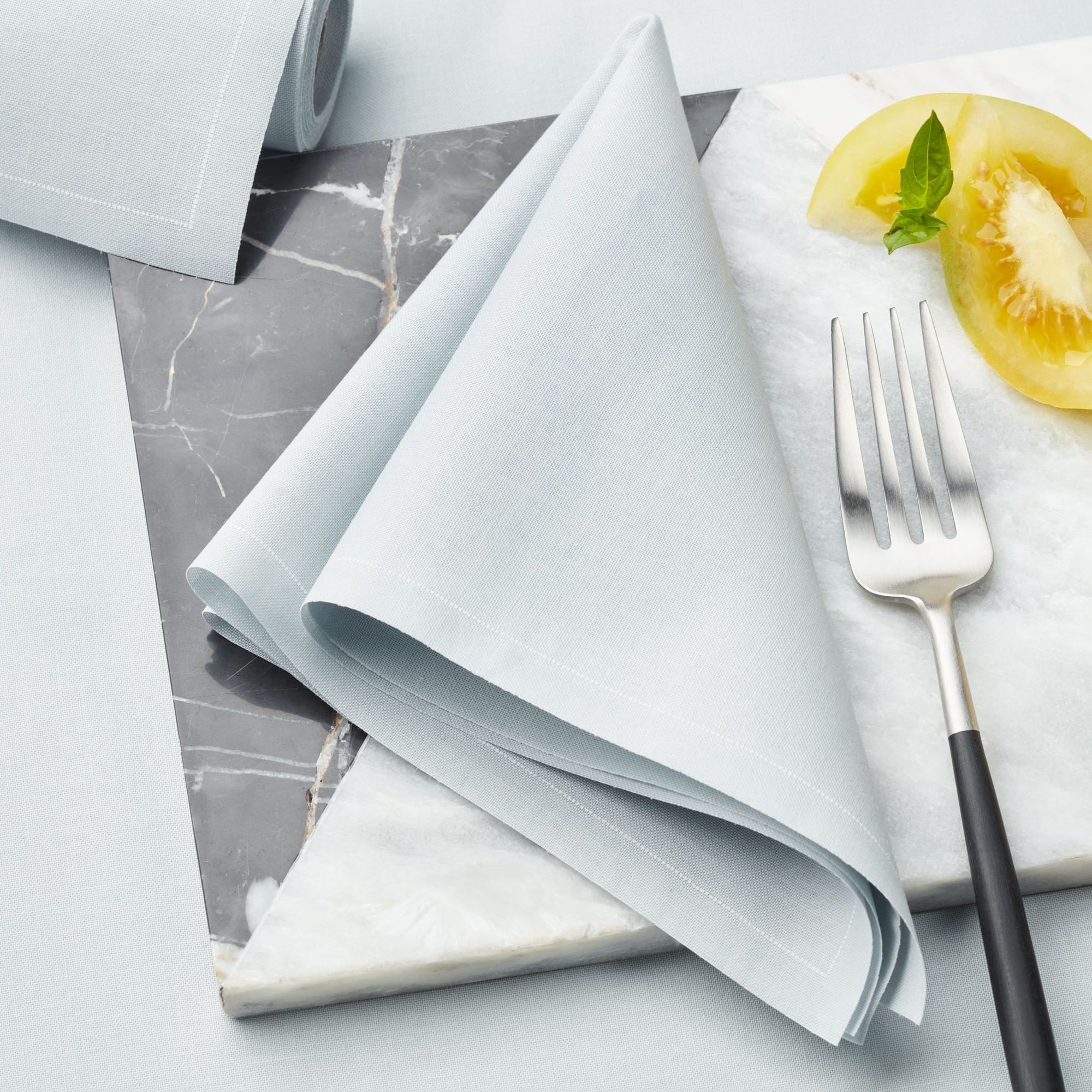 Pearl Grey Cotton Dinner Napkins 12" x 12"- 12 Units per Roll, 10 rolls per Case - Full Case 2