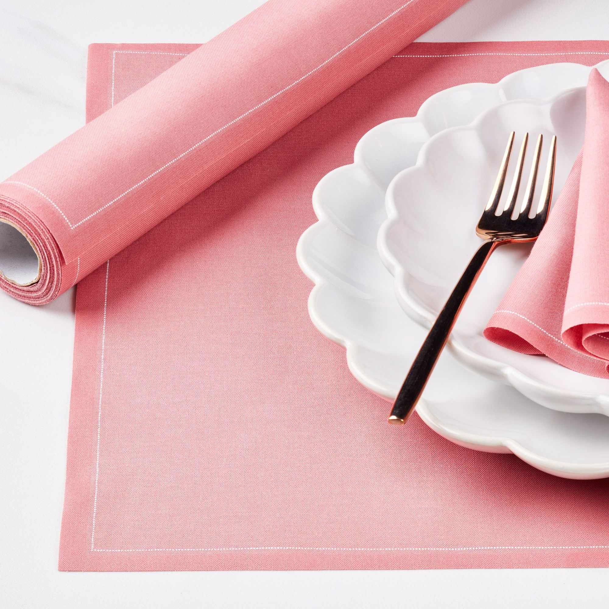 Dusty Pink Cotton Placemats 19″ x 12.5″ -  12 Units per Roll, 10 rolls per Case - Full Case 2