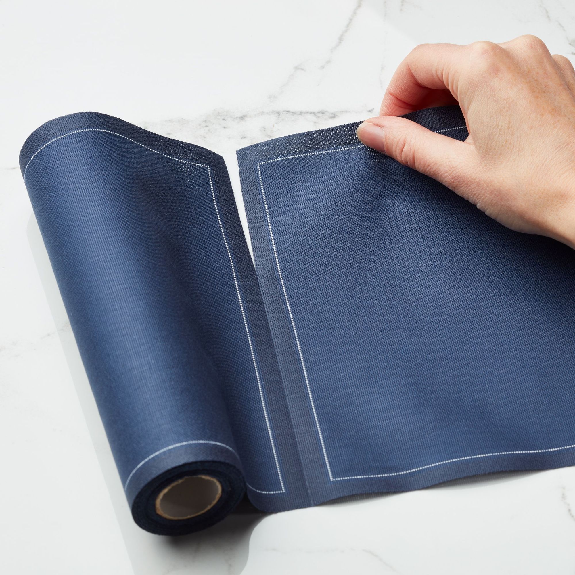 Petrol Blue Cotton Luncheon Napkins 8" x 8" / 20cm x 20cm - 25 Units per Roll, 10 rolls per Case - 1
