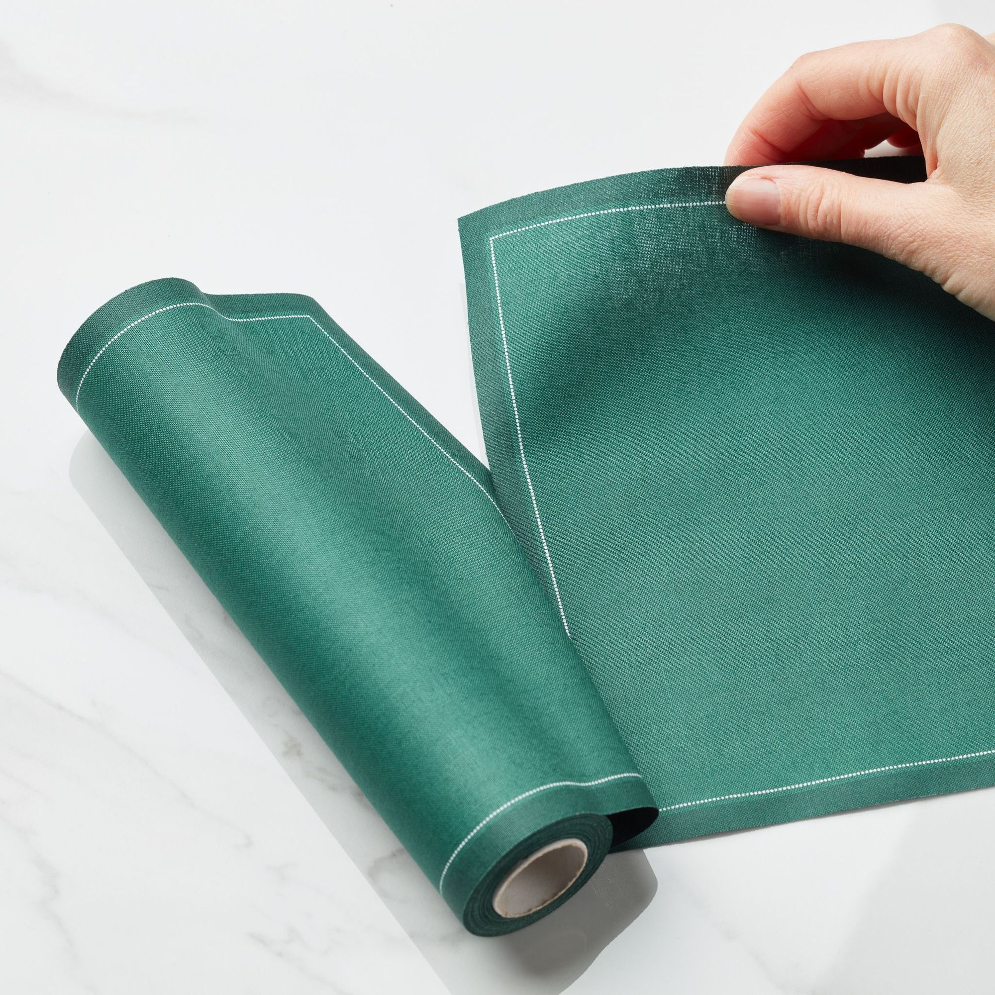 English Green Cotton Luncheon Napkins 8" x 8"- 25 Units per Roll, 10 rolls per Case - Full Case 2