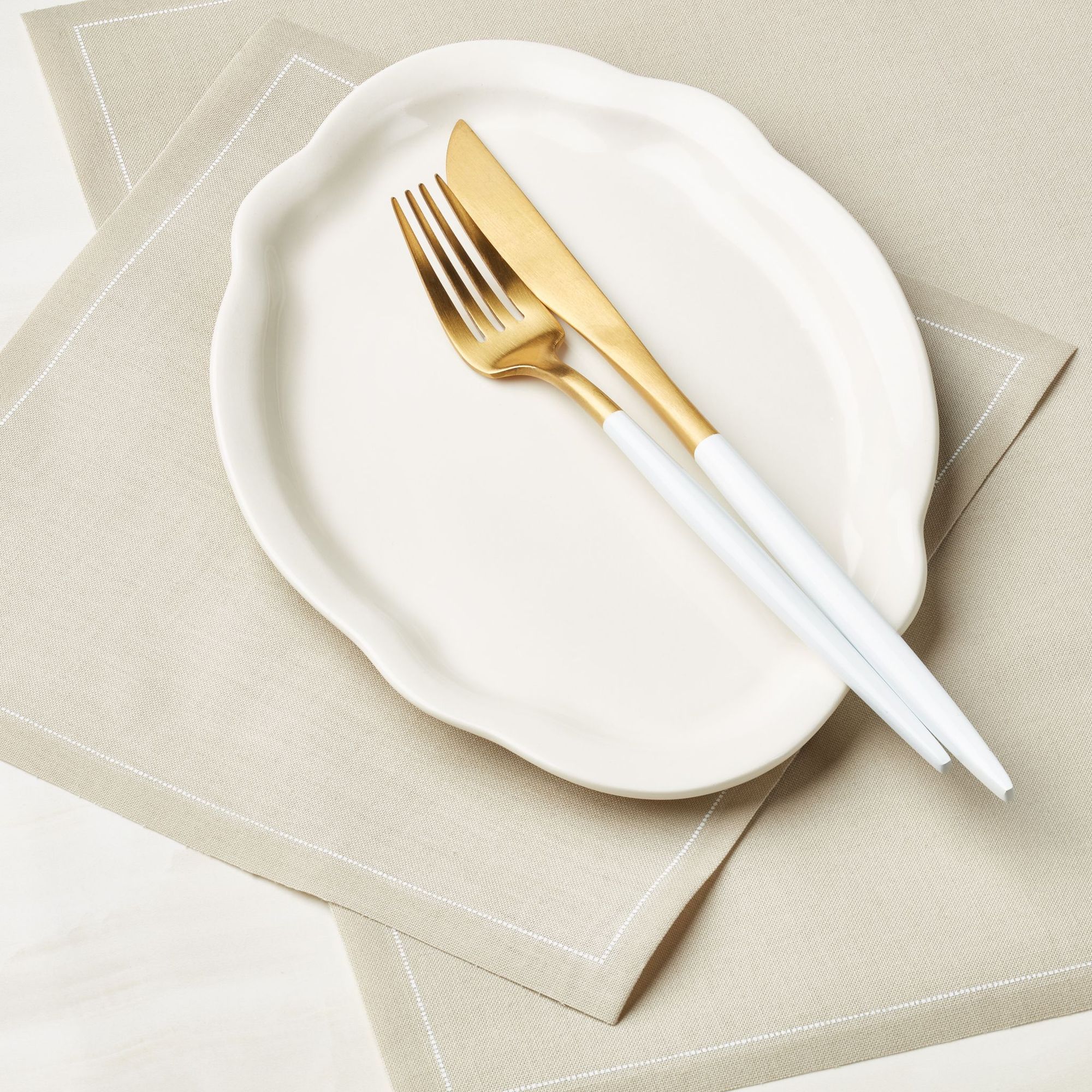 Sand Cotton Luncheon Napkins 8" x 8"- 25 Units per Roll, 10 rolls per Case - Full Case 2