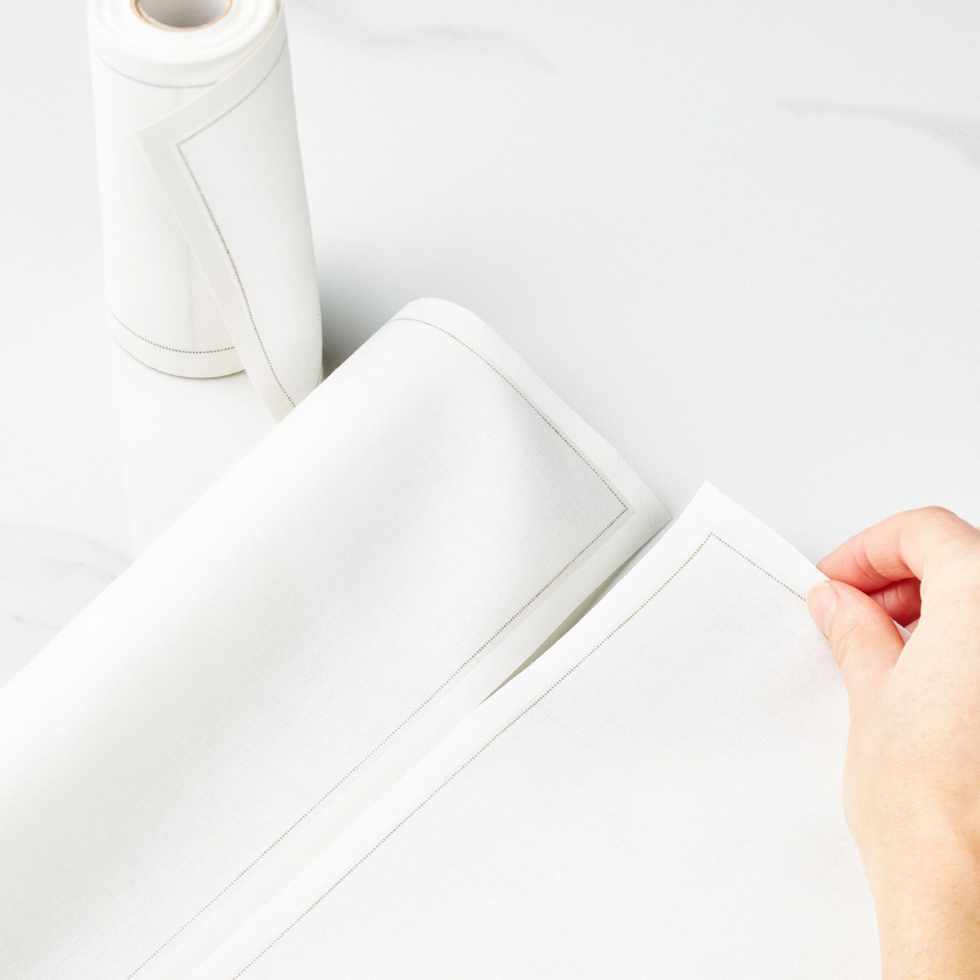 Cream Cotton Dinner Napkins 12" x 12" - 12 Units per Roll, 10 rolls per Case - Full Case 4