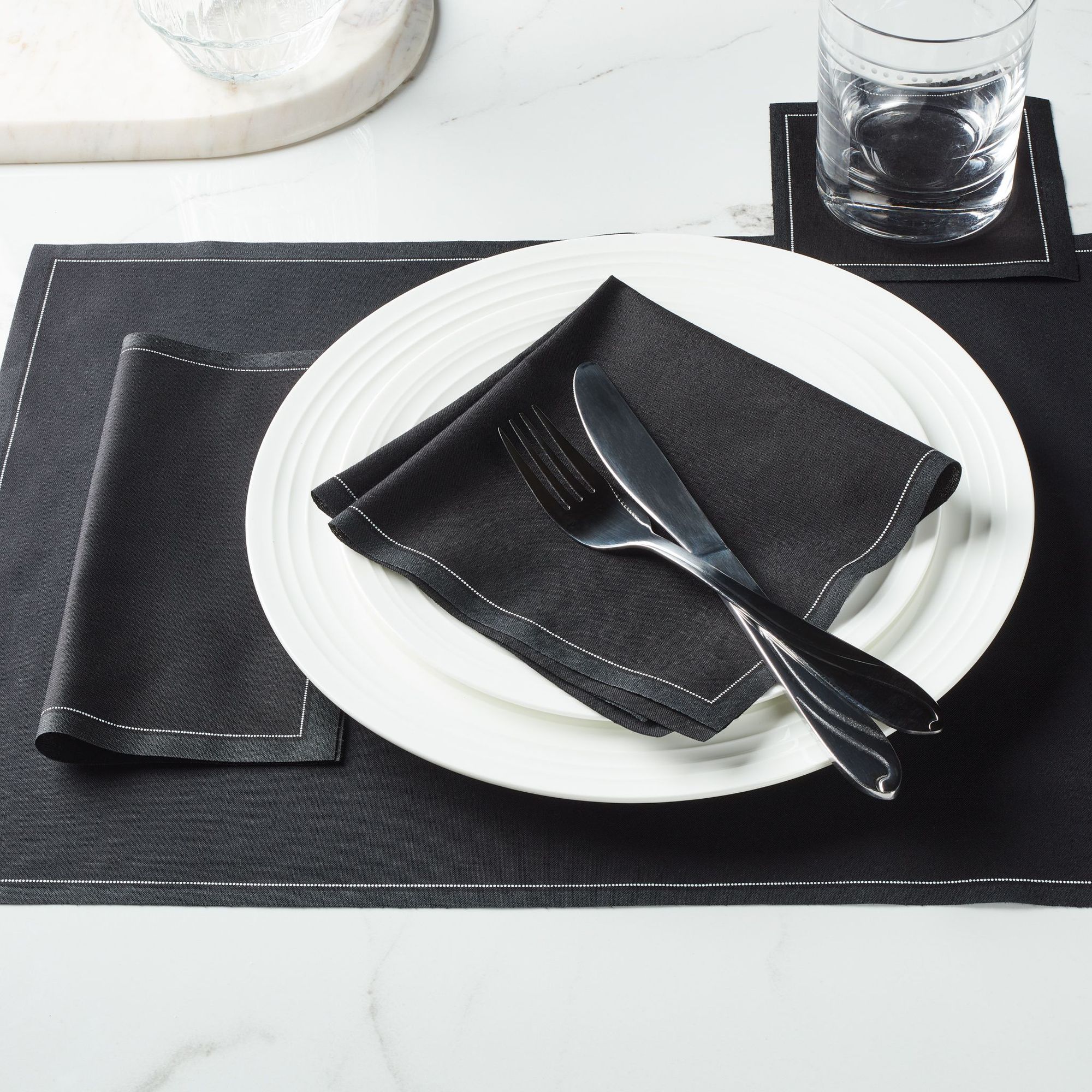 Black Cotton Placemats 19″ x 12.5″ -  12 Units per Roll, 10 rolls per Case - Full Case 2