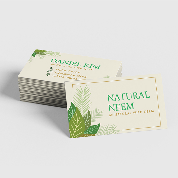 Rounded Natural Business Cards