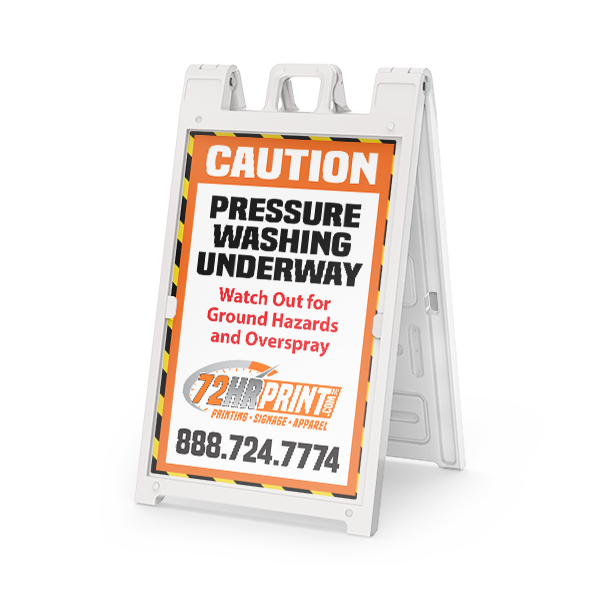 Pressure Washing A-Frame with 2 Signs 2 Signs + Caution A-Frame Sidewalk Sign