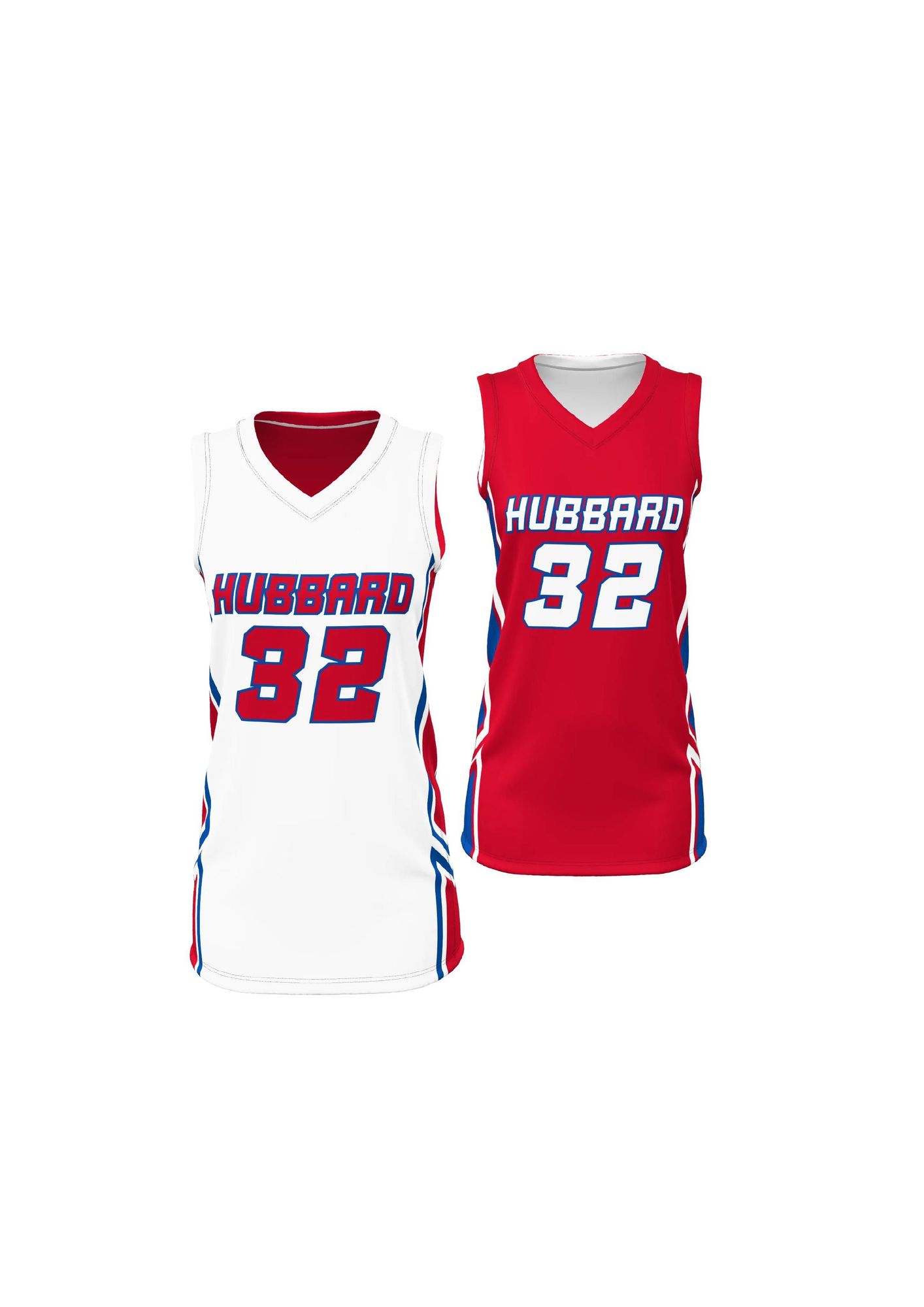 Ladies/GIRLS BASKETBALL SINGLE PLY REVERSIBLE V-NECK