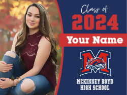 Personalized Senior Yard Sign - MBHS - Design B (Red)