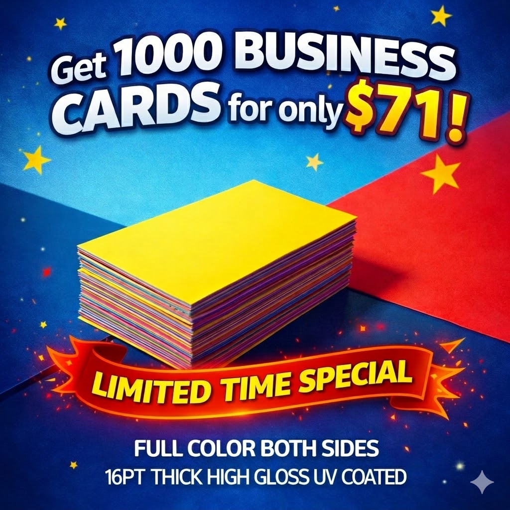 1,000 Business Cards for $71