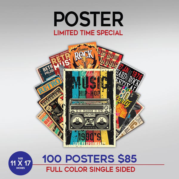 100 Posters for $85