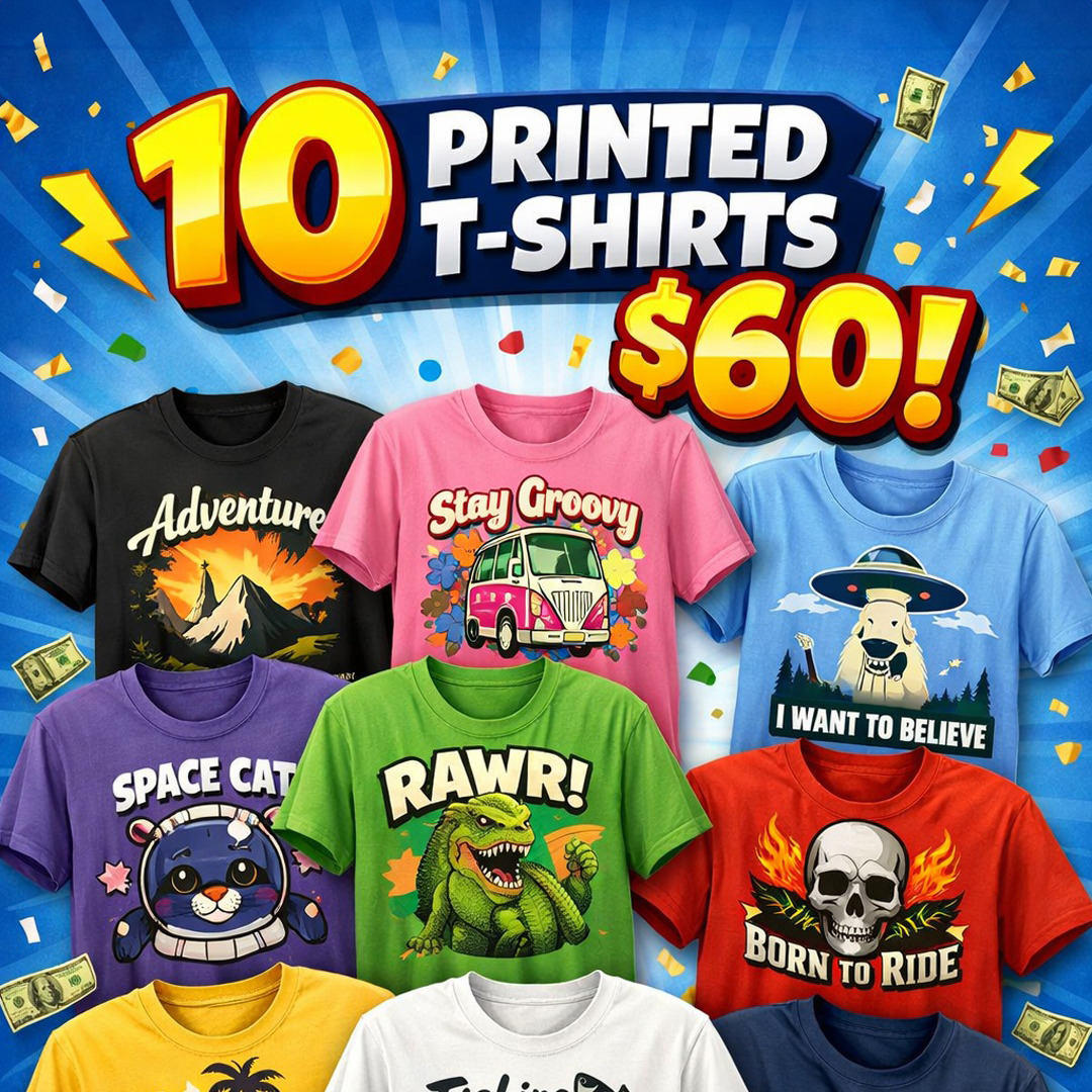 10 Custom  T-Shirt $60