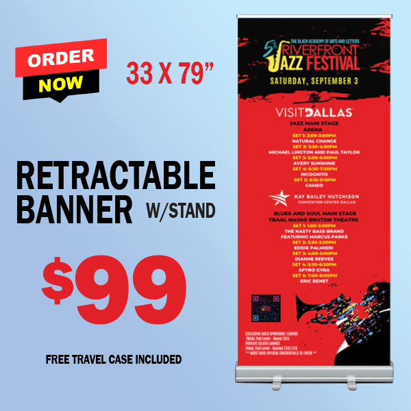 Retractable Banner w/ Stand - $99