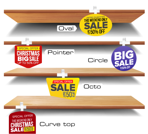 Eye-catching shelf wobblers for product promotion.