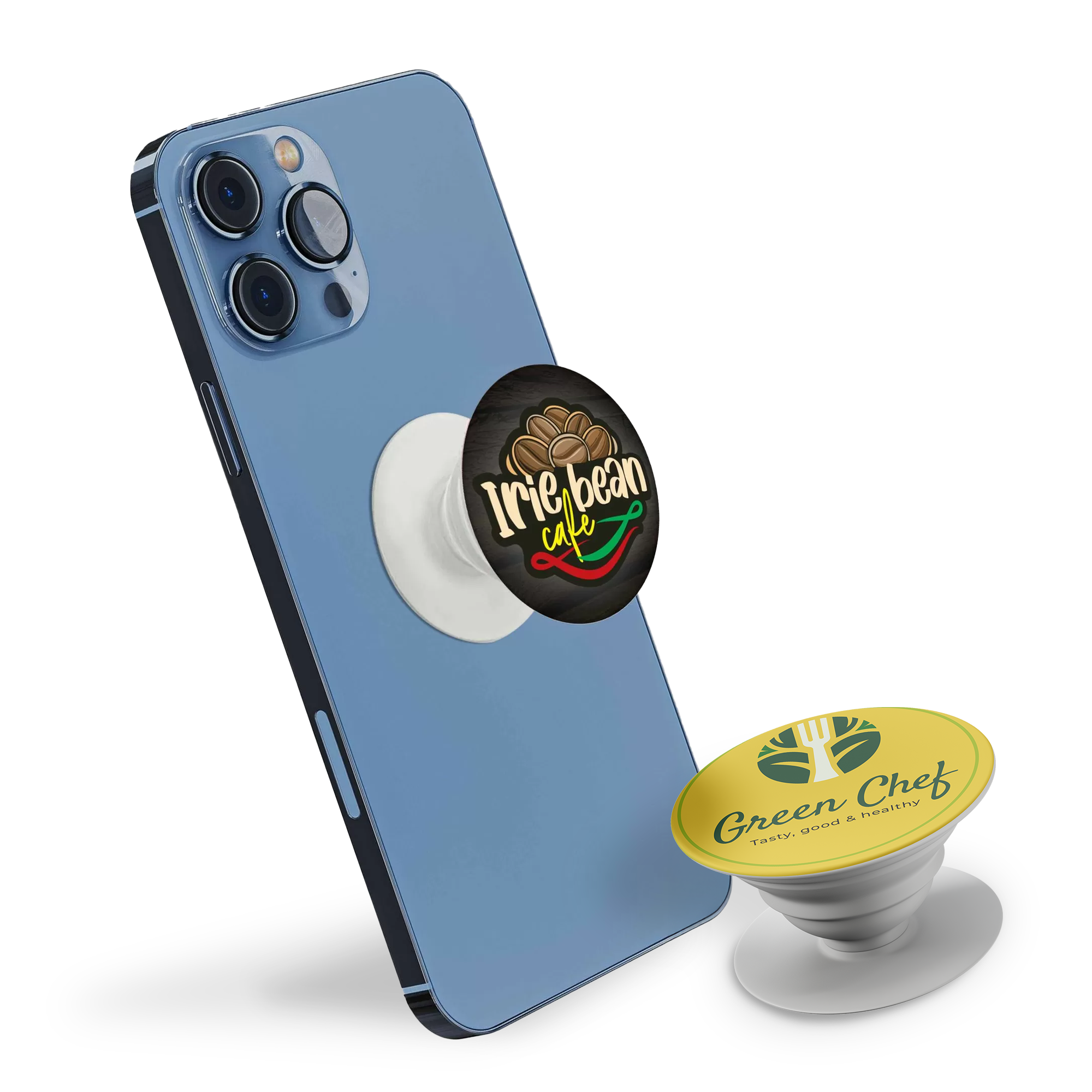 Adjustable phone stand and grip.