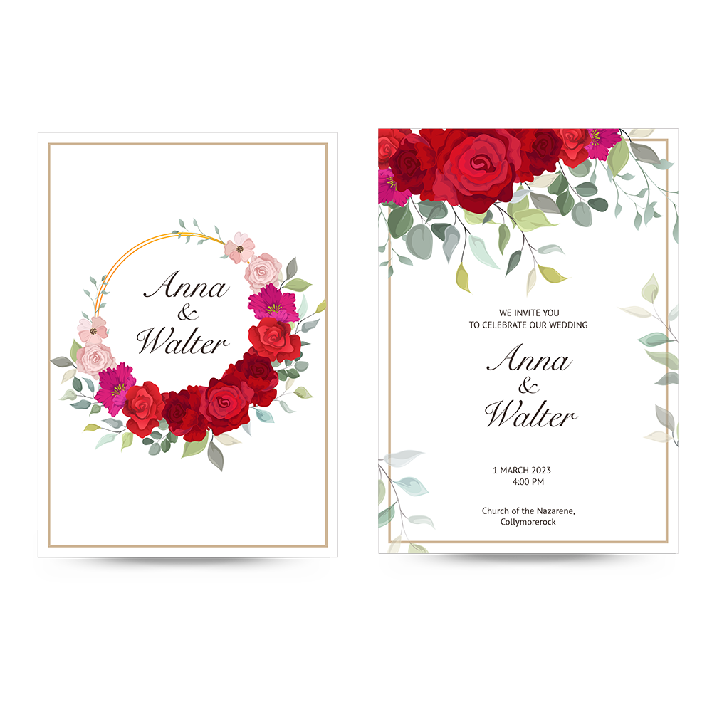 A variety of invitations for different events, such as weddings, birthdays, or parties.