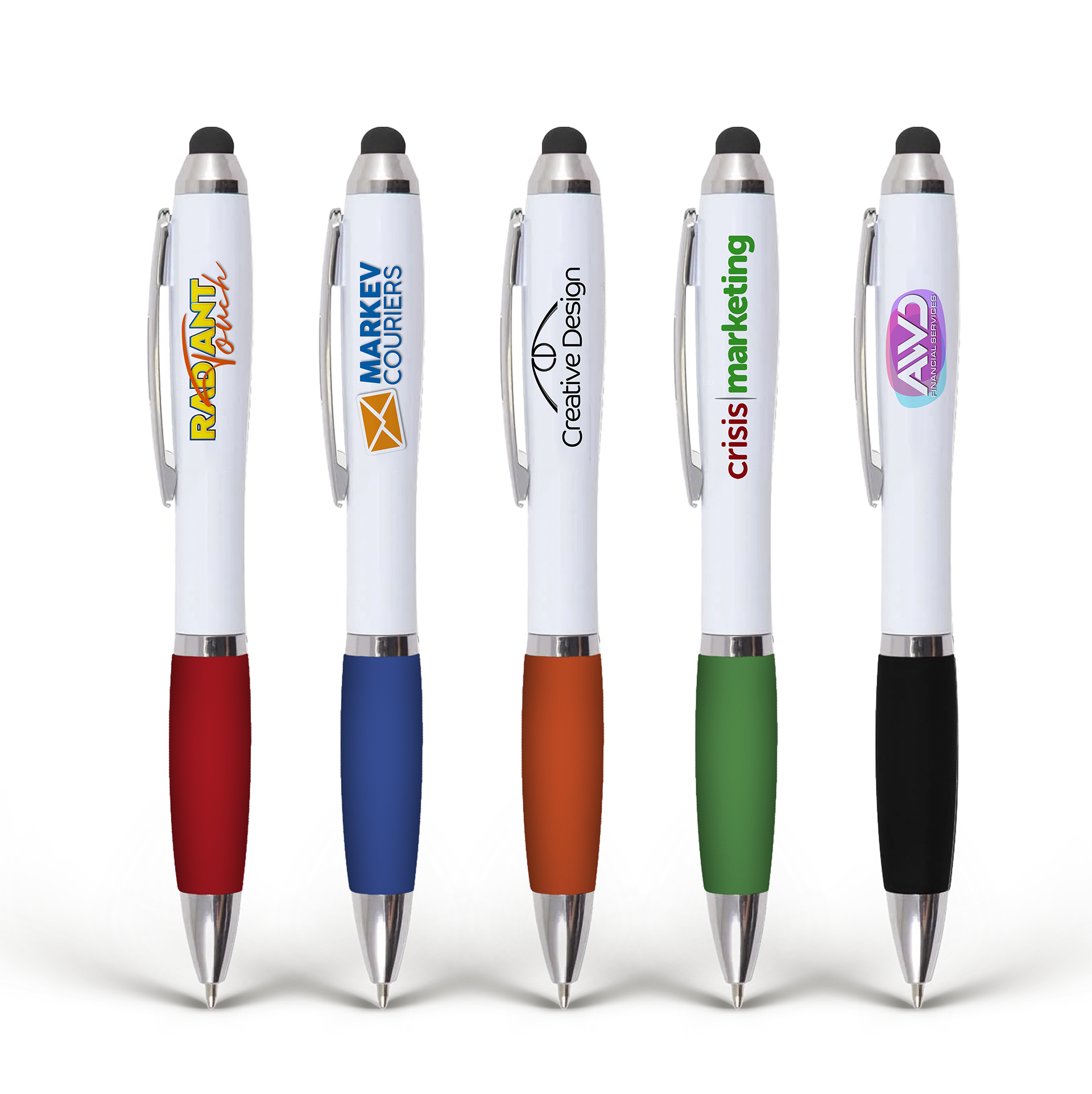 Stylus pens with comfortable grip.