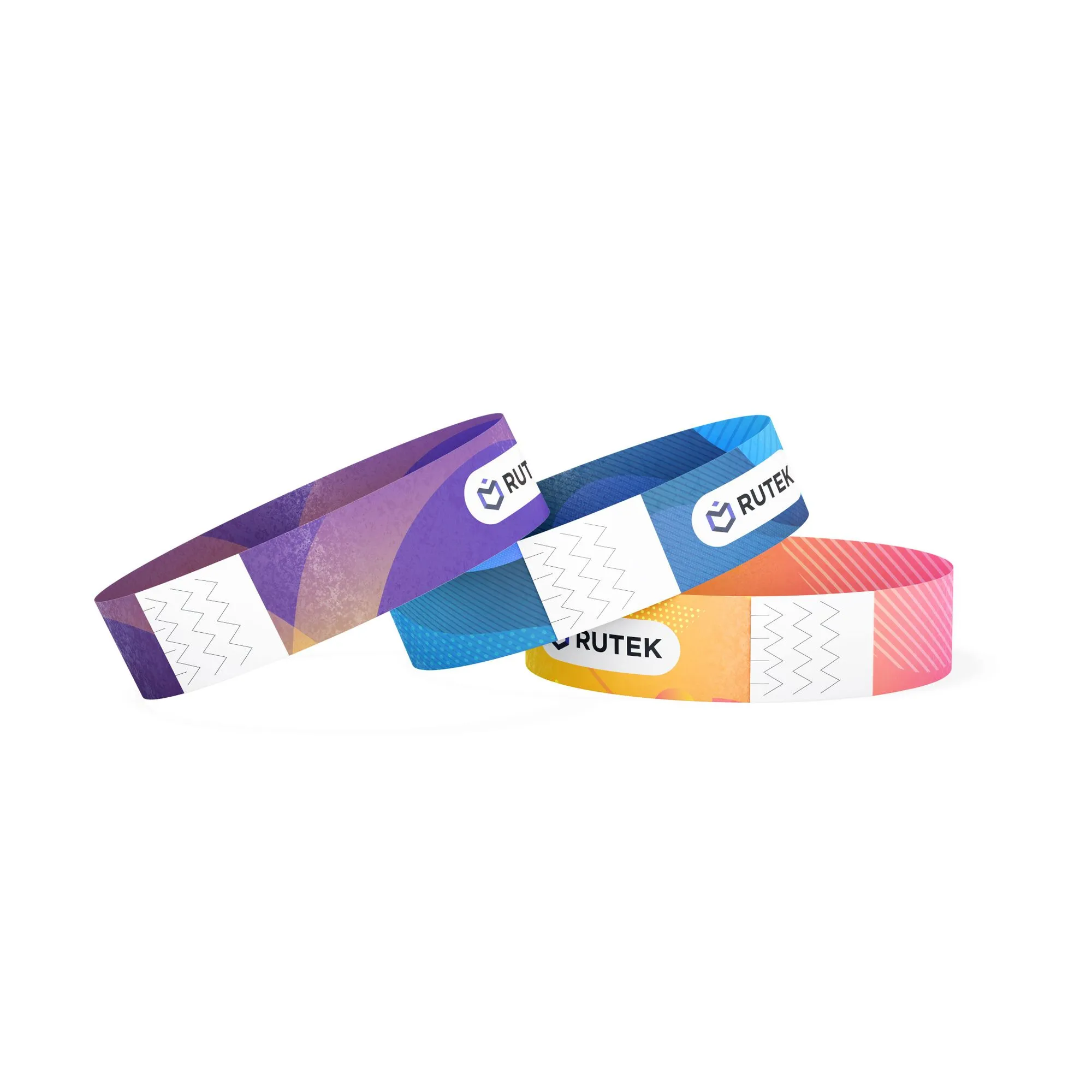 A variety of customizable wristbands made from durable materials. Perfect for events, concerts, or festivals.